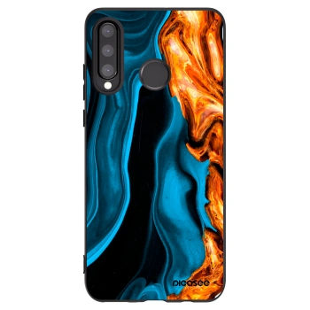 Picasee Μαύρη θήκη σιλικόνης για Huawei P30 Lite - Gold blue