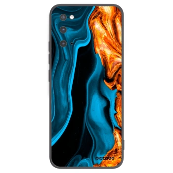 Picasee Μαύρη θήκη σιλικόνης για Samsung Galaxy S20 G980F - Gold blue