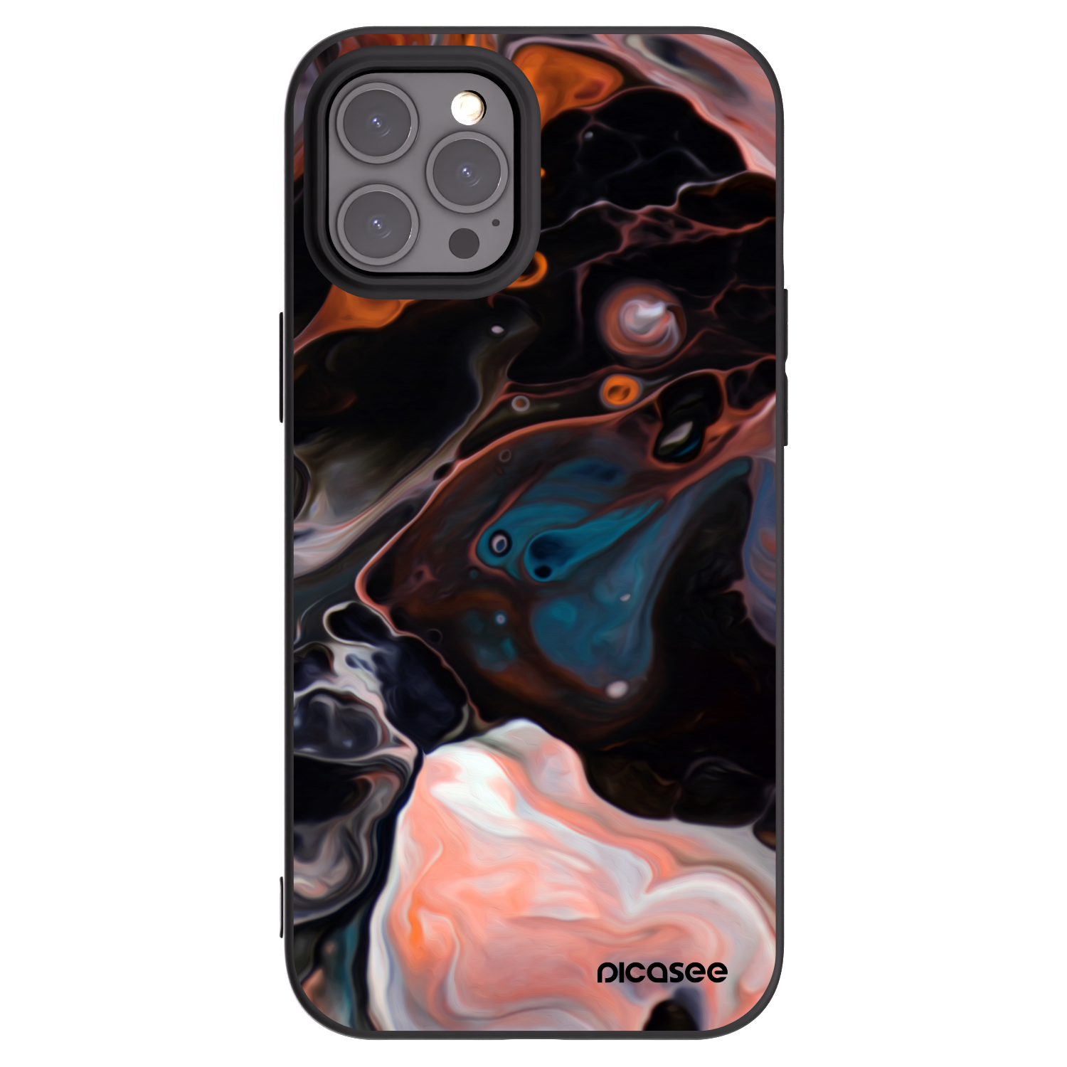 Picasee Μαύρη θήκη σιλικόνης για Apple iPhone 12 Pro Max - Cream