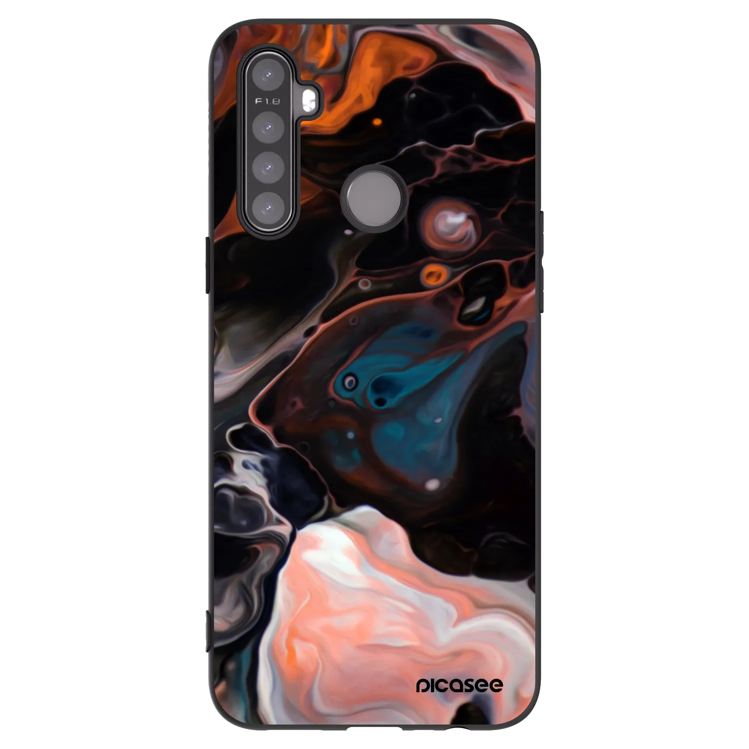 Picasee Μαύρη θήκη σιλικόνης για Realme 5 - Cream