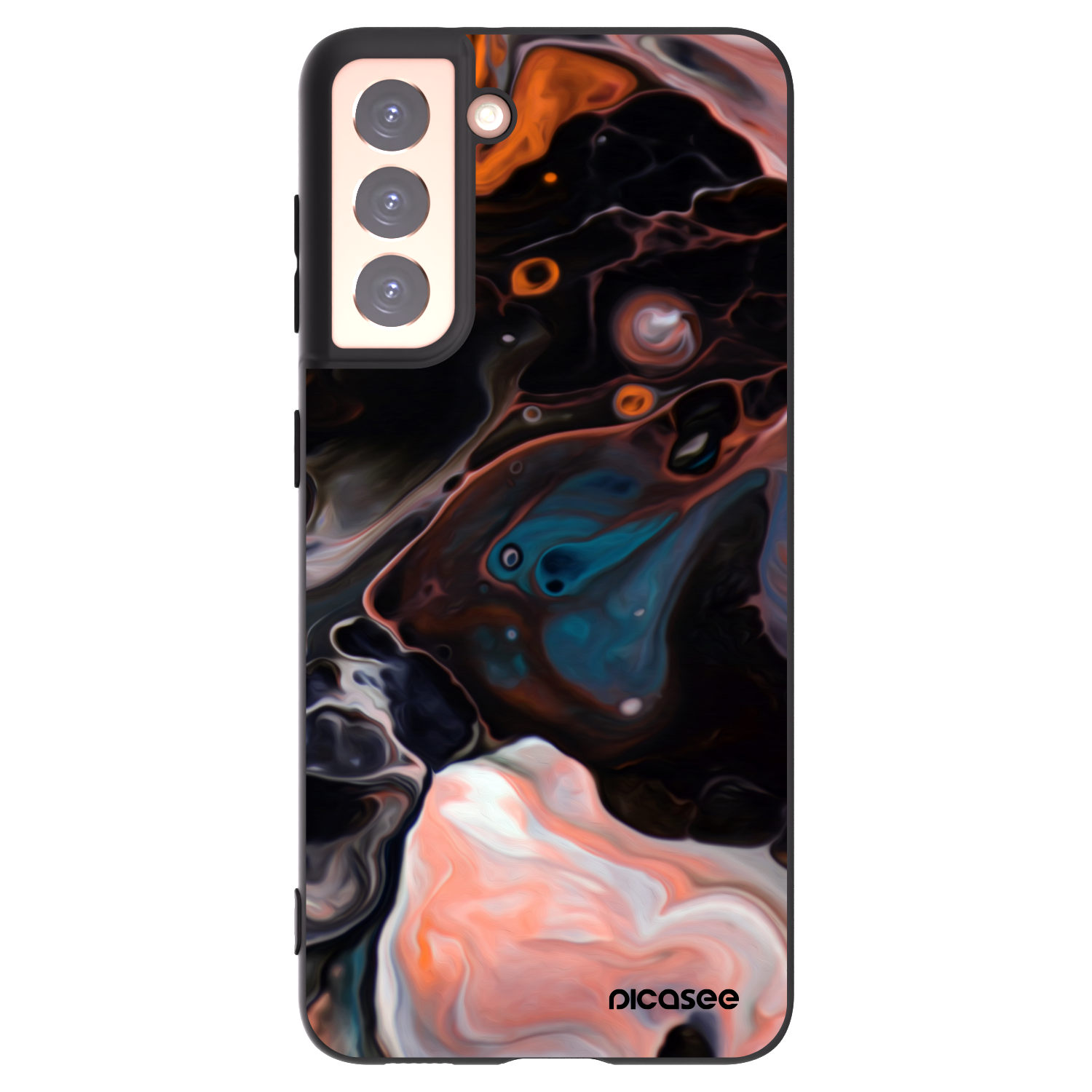 Picasee Μαύρη θήκη σιλικόνης για Samsung Galaxy S21 5G G991B - Cream