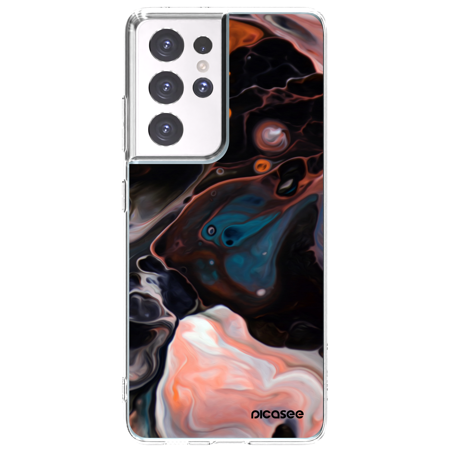 Picasee διαφανής θήκη σιλικόνης Samsung Galaxy S21 Ultra 5G G998B - Cream