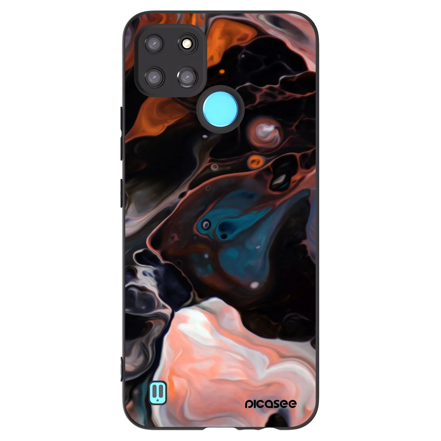 Picasee Μαύρη θήκη σιλικόνης για Realme C21Y - Cream