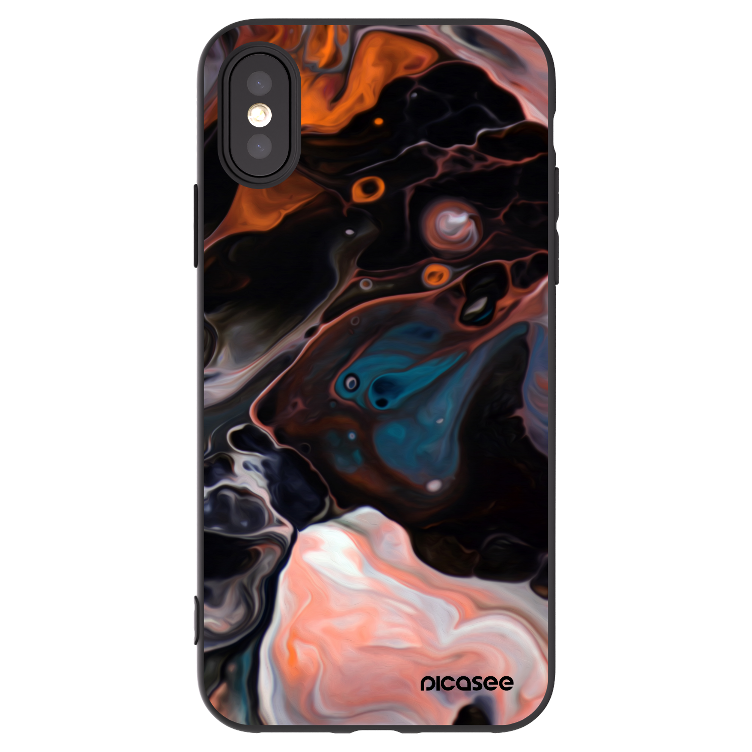 Picasee Μαύρη θήκη σιλικόνης για Apple iPhone X/XS - Cream