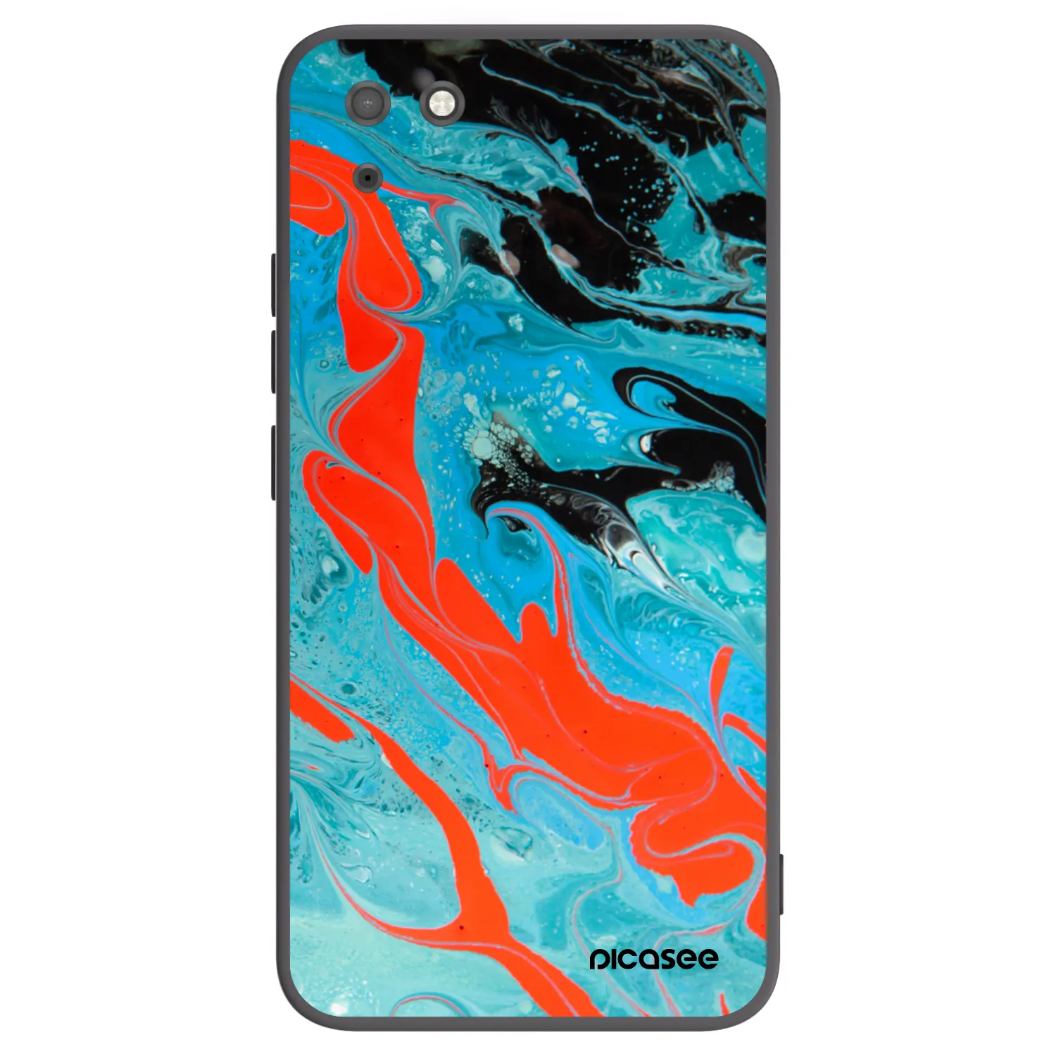 Picasee Μαύρη θήκη σιλικόνης για Huawei Y5P - Blue Magma
