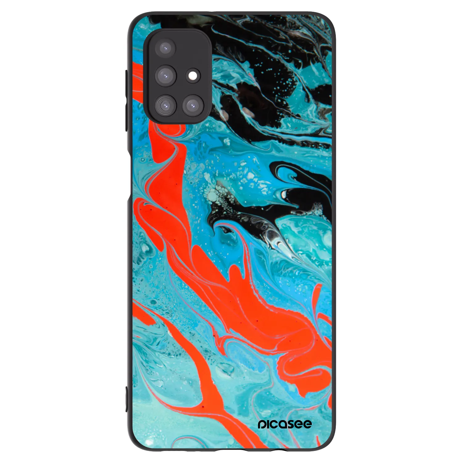 Picasee Μαύρη θήκη σιλικόνης για Samsung Galaxy M31s - Blue Magma