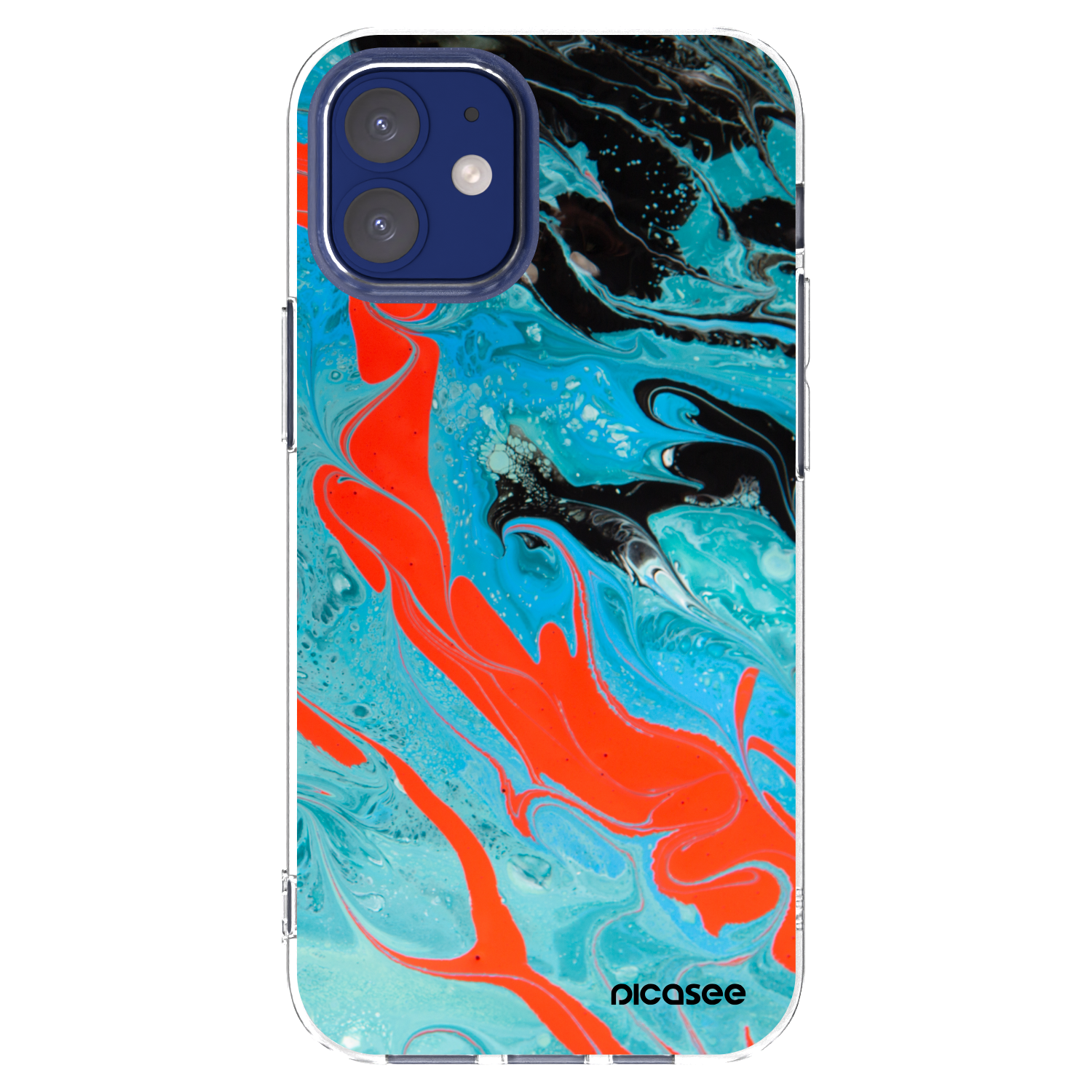 Picasee διαφανής θήκη σιλικόνης Apple iPhone 12 mini - Blue Magma