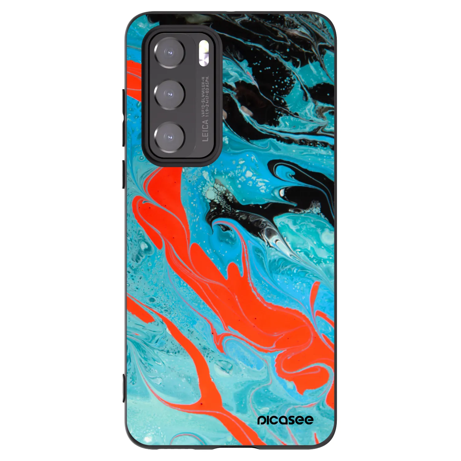 Picasee Μαύρη θήκη σιλικόνης για Huawei P40 - Blue Magma