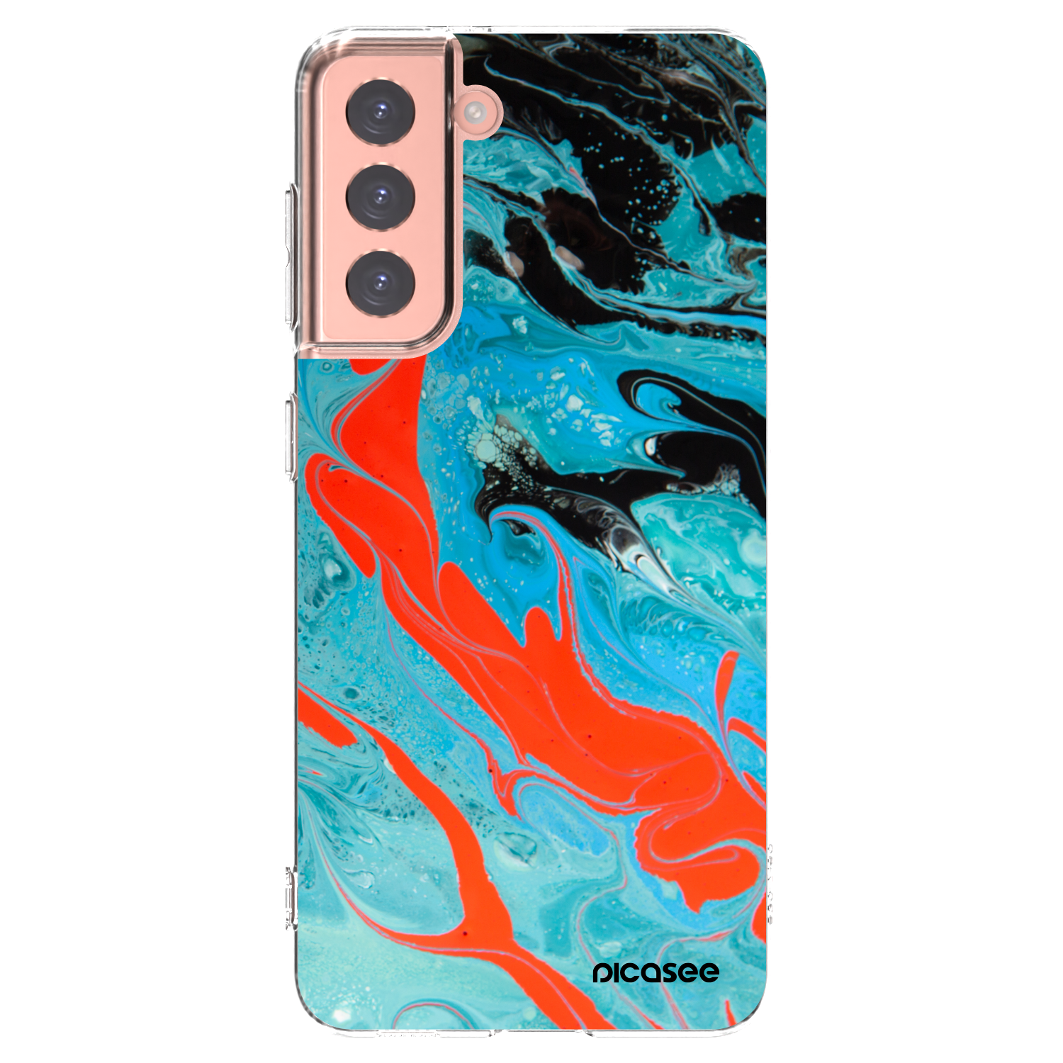 Picasee διαφανής θήκη σιλικόνης Samsung Galaxy S21 5G G991B - Blue Magma