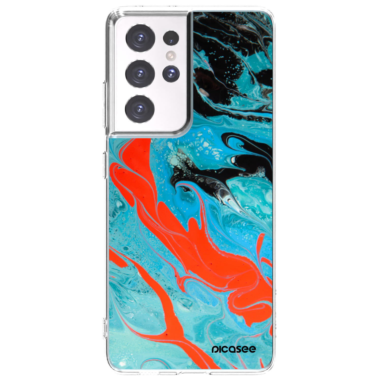 Picasee διαφανής θήκη σιλικόνης Samsung Galaxy S21 Ultra 5G G998B - Blue Magma