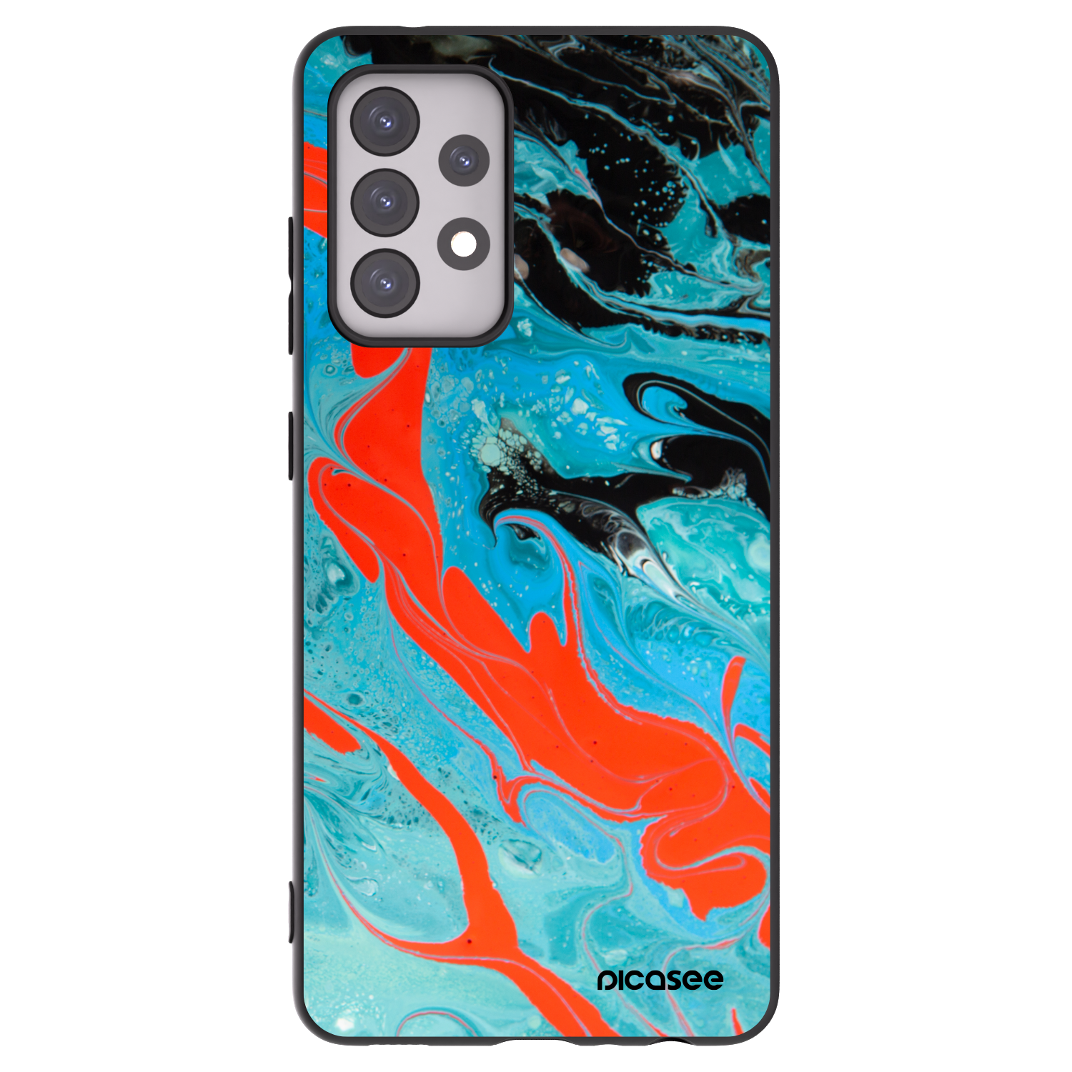 Picasee Μαύρη θήκη σιλικόνης για Samsung Galaxy A52 5G A525F - Blue Magma