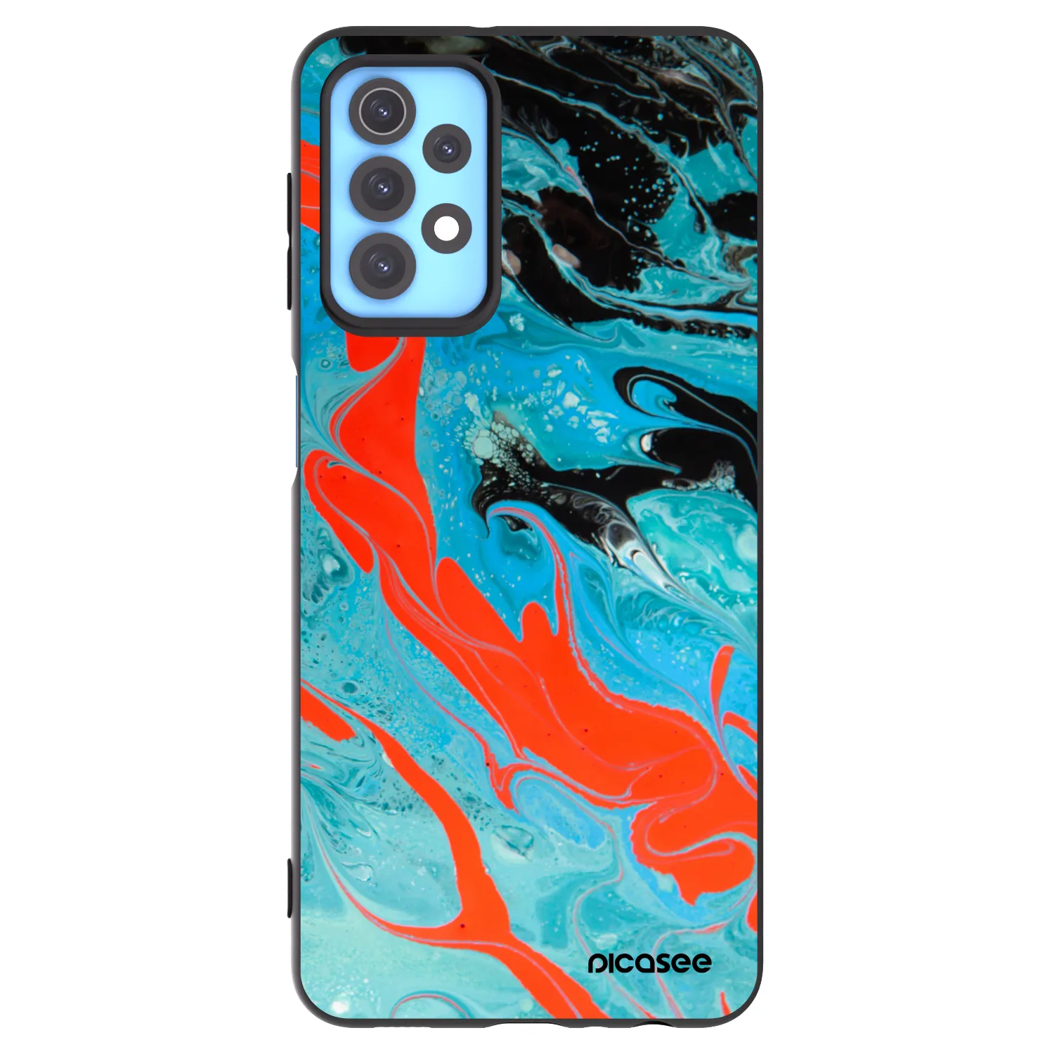 Picasee Μαύρη θήκη σιλικόνης για Samsung Galaxy A32 4G SM-A325F - Blue Magma