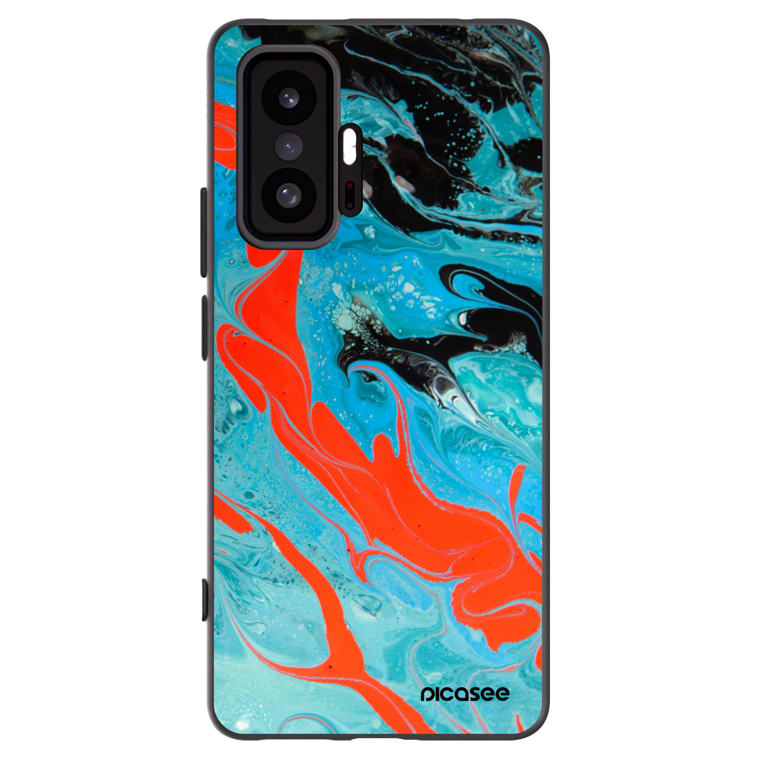 Picasee Μαύρη θήκη σιλικόνης για Xiaomi 11T - Blue Magma