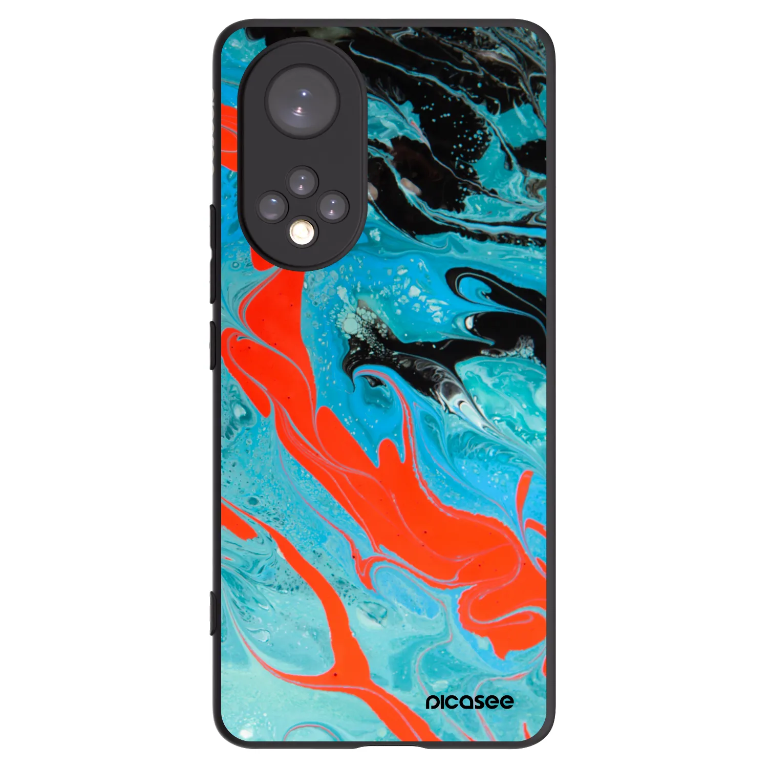 Picasee Μαύρη θήκη σιλικόνης για Honor 50 5G - Blue Magma