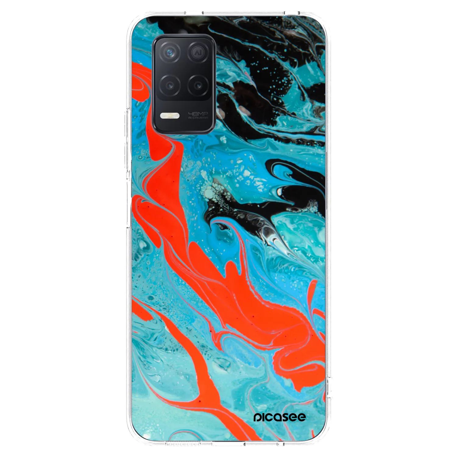Picasee διαφανής θήκη σιλικόνης Realme 8 5G - Blue Magma
