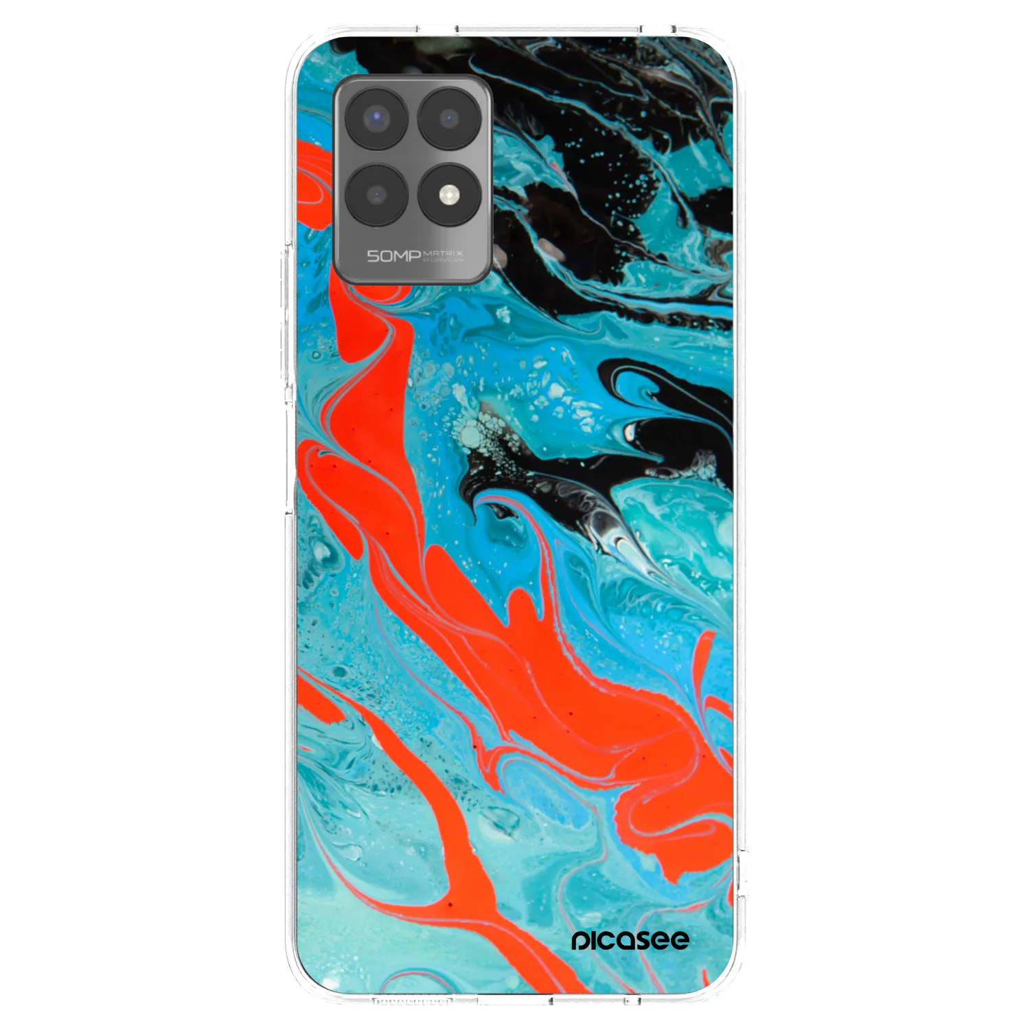 Picasee διαφανής θήκη σιλικόνης Realme 8i - Blue Magma