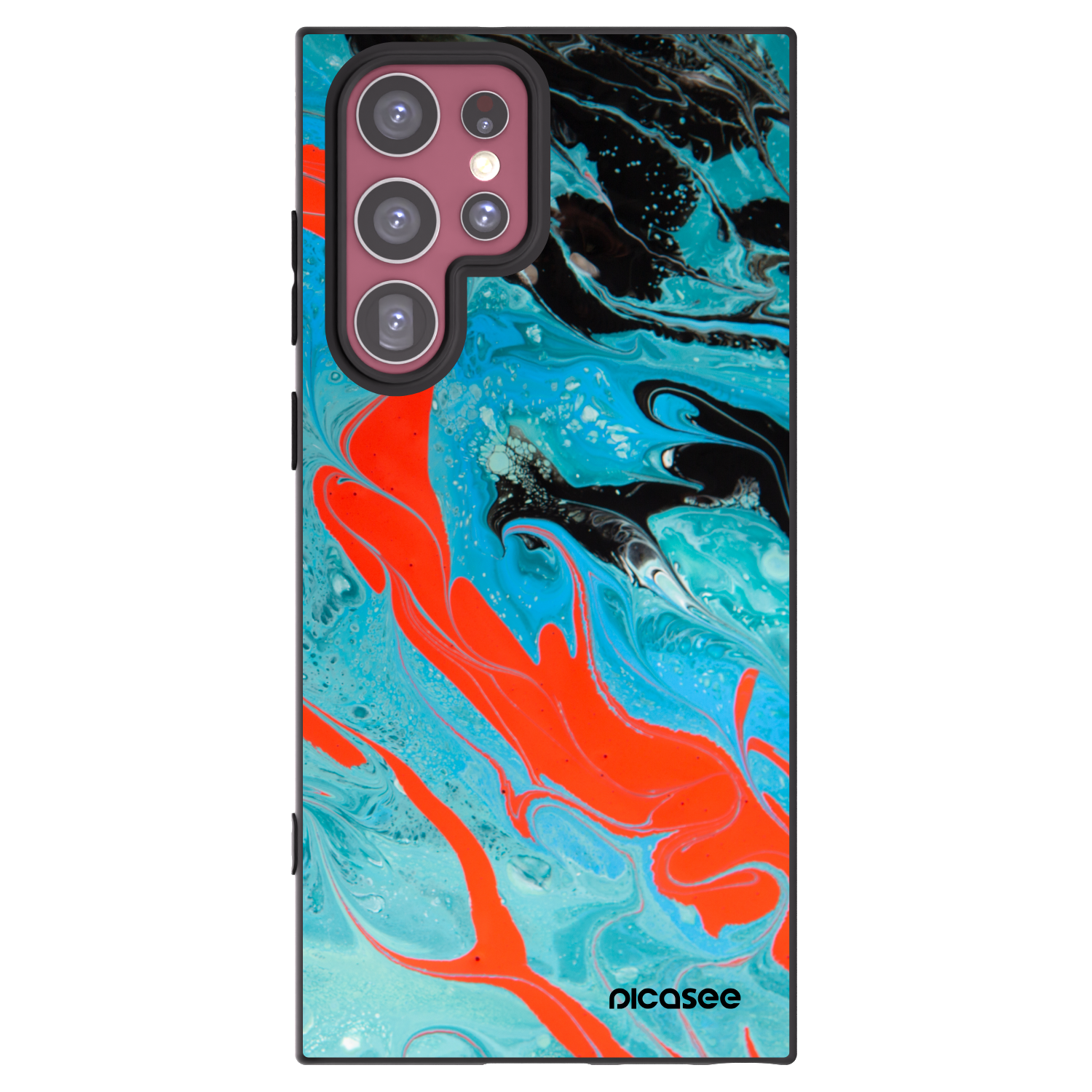 Picasee Μαύρη θήκη σιλικόνης για Samsung Galaxy S22 Ultra 5G - Blue Magma
