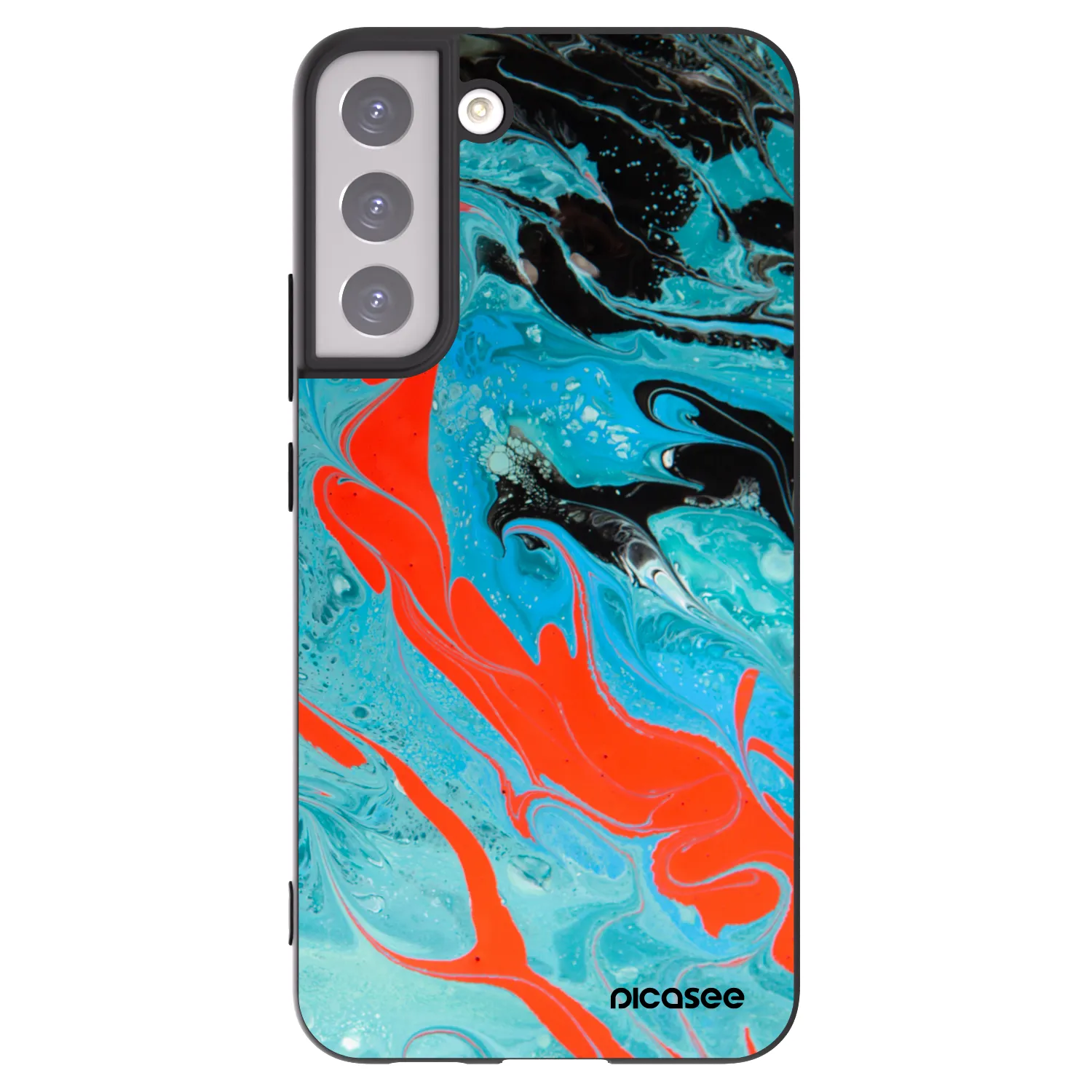 Picasee Μαύρη θήκη σιλικόνης για Samsung Galaxy S22+ 5G - Blue Magma