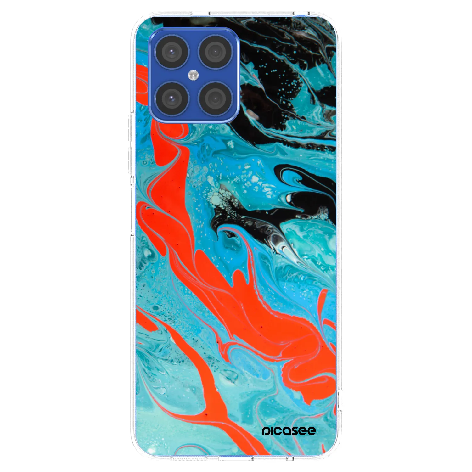 Picasee διαφανής θήκη σιλικόνης Honor X8 4G - Blue Magma