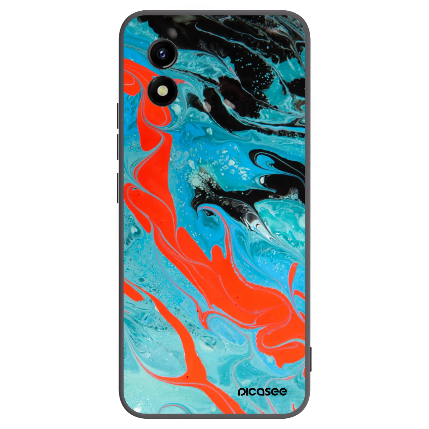 Picasee Μαύρη θήκη σιλικόνης για Vivo Y01 - Blue Magma