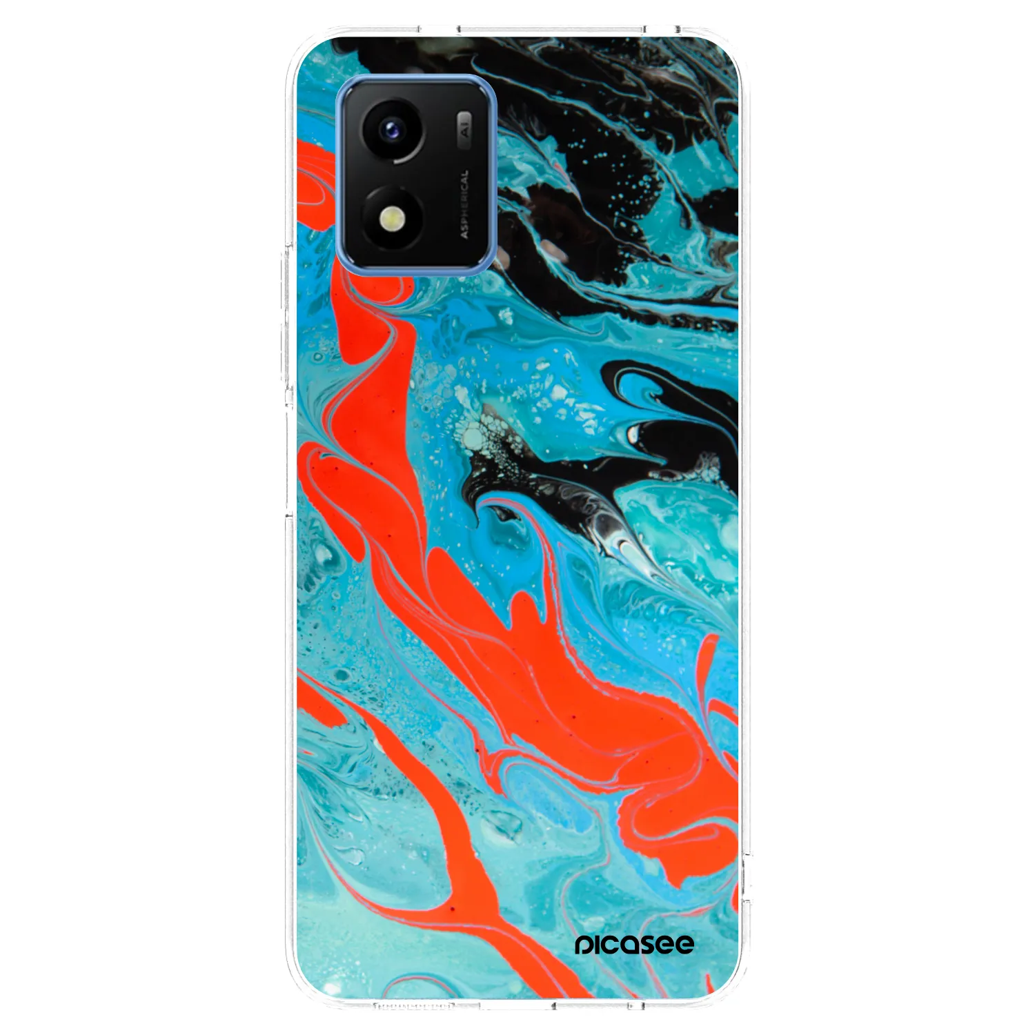 Picasee διαφανής θήκη σιλικόνης Vivo Y01 - Blue Magma