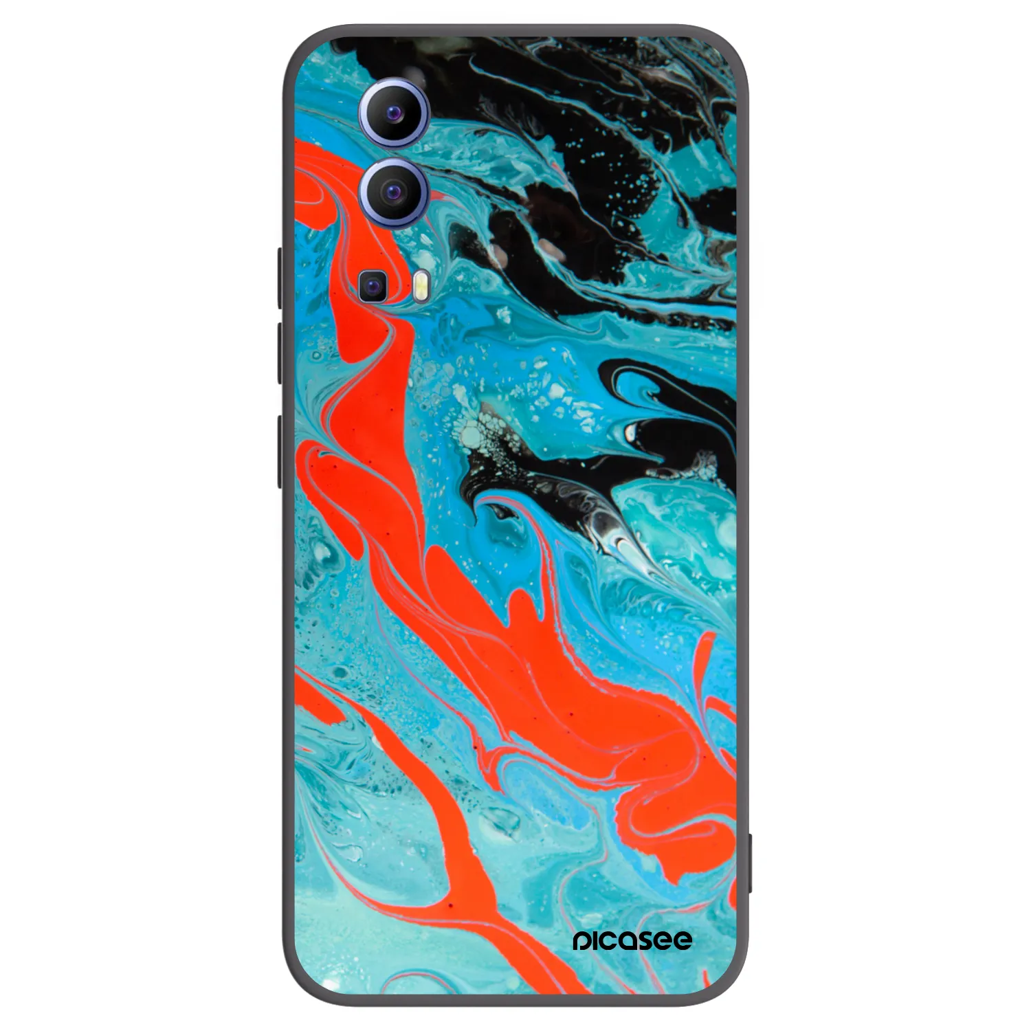 Picasee Μαύρη θήκη σιλικόνης για Vivo Y52 5G - Blue Magma