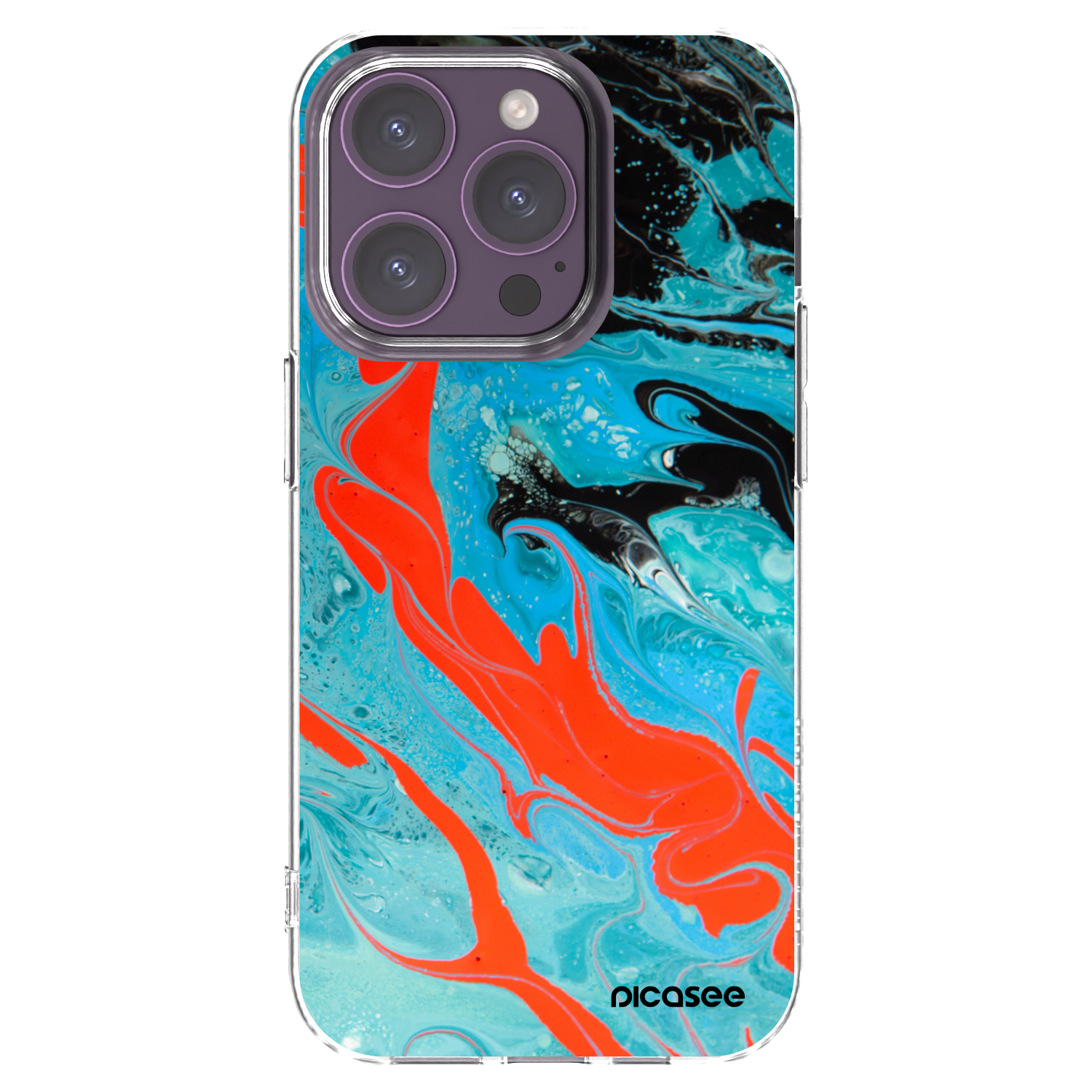 Picasee διαφανής θήκη σιλικόνης Apple iPhone 14 Pro - Blue Magma