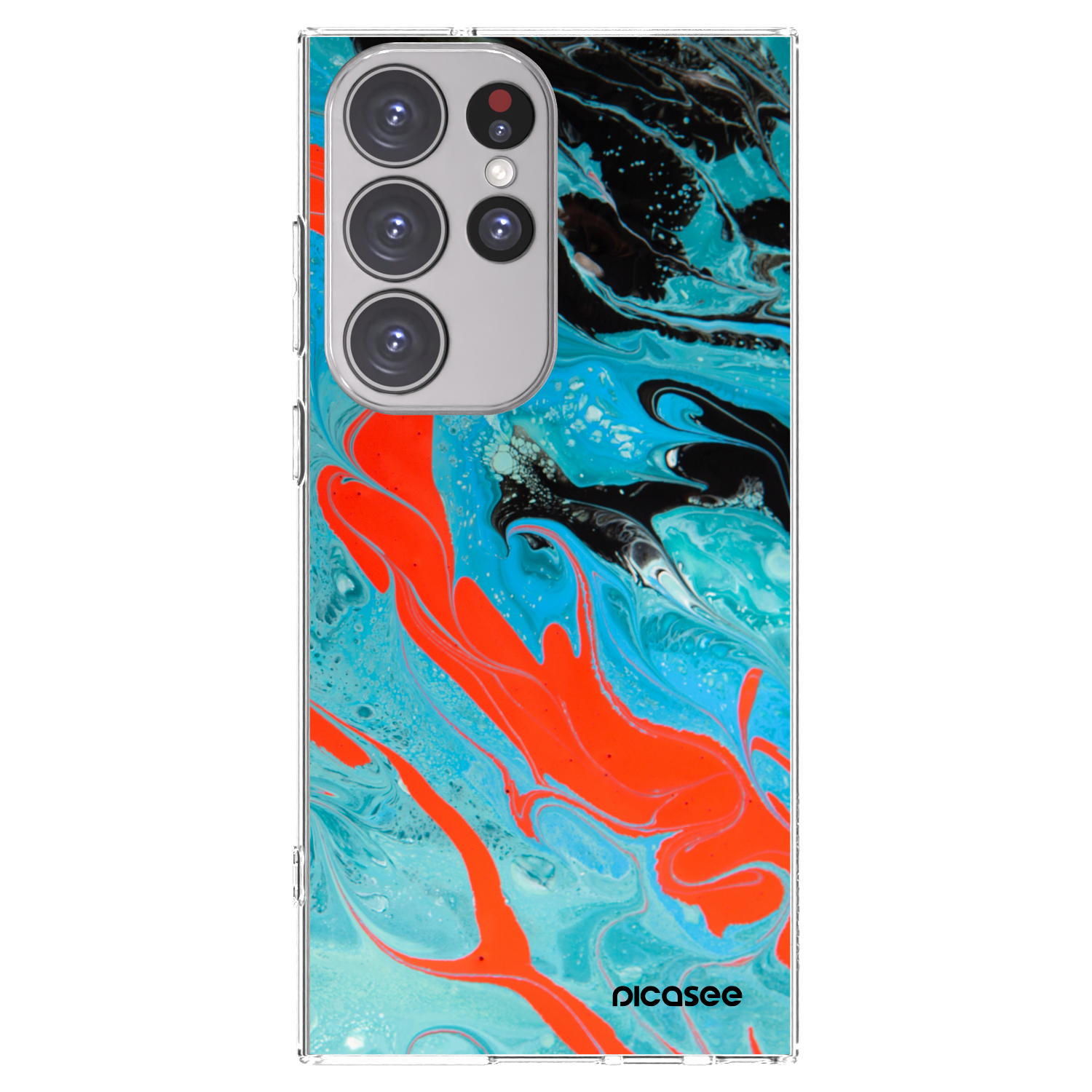 Picasee διαφανής θήκη σιλικόνης Samsung Galaxy S23 Ultra 5G - Blue Magma