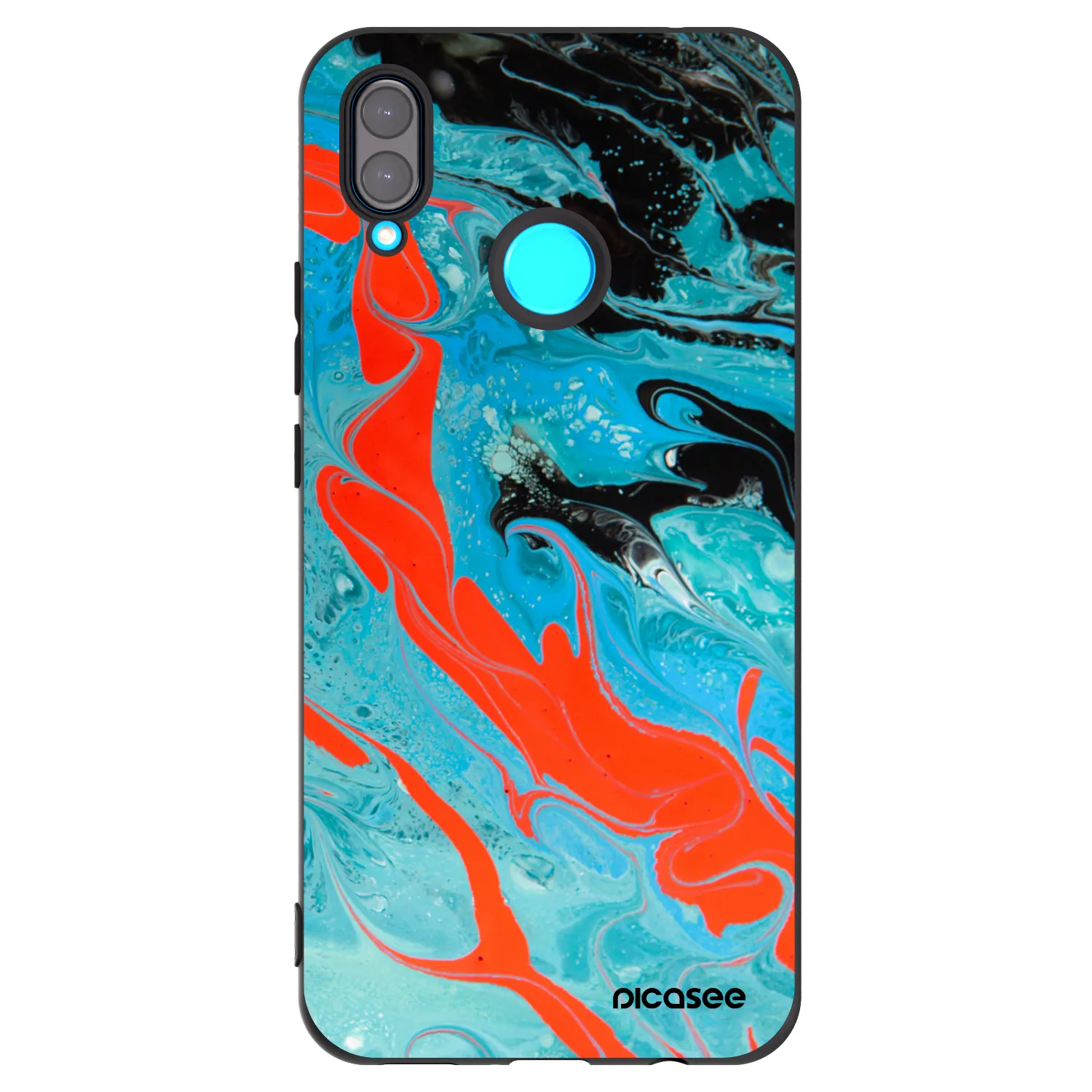 Picasee Μαύρη θήκη σιλικόνης για Huawei Nova 3i - Blue Magma