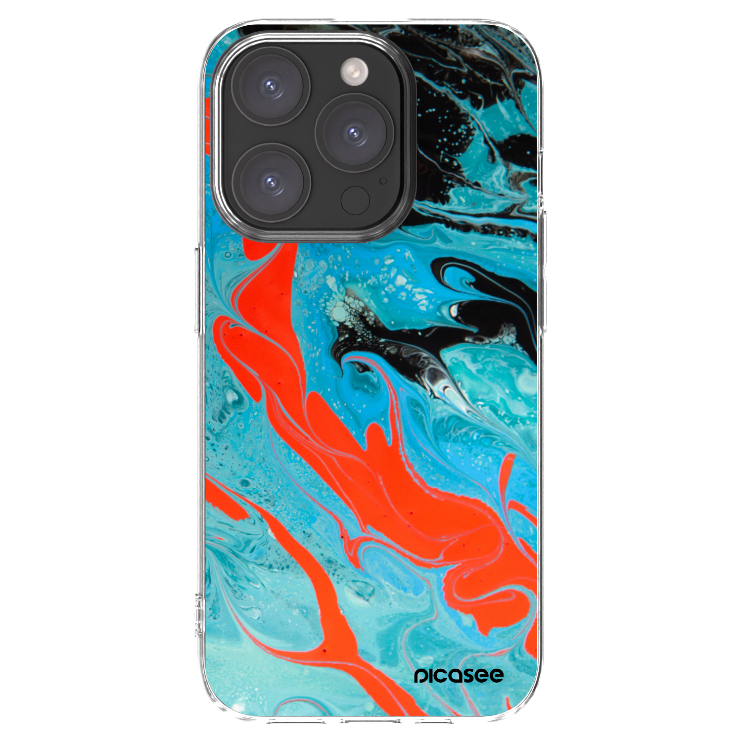 Picasee διαφανής θήκη σιλικόνης Apple iPhone 15 Pro - Blue Magma