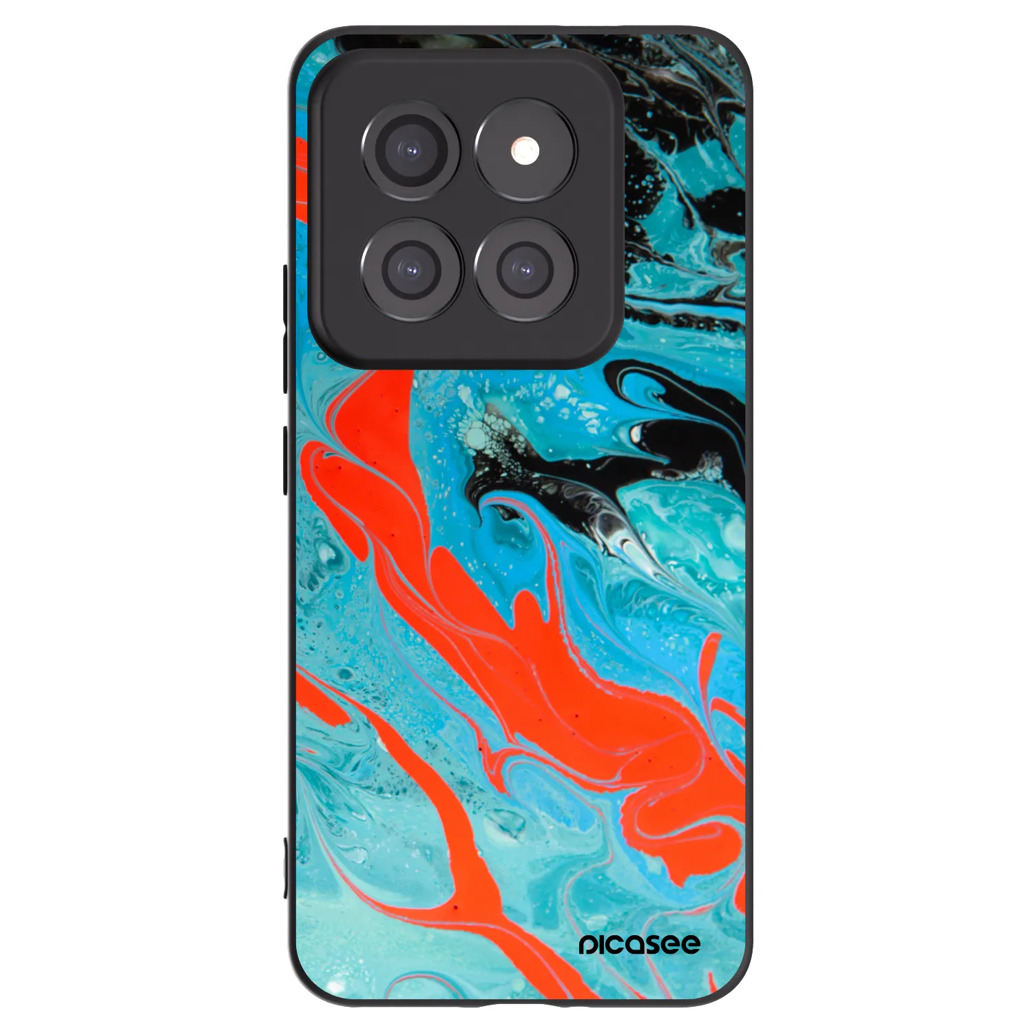 Picasee Μαύρη θήκη σιλικόνης για Xiaomi 14 Pro - Blue Magma
