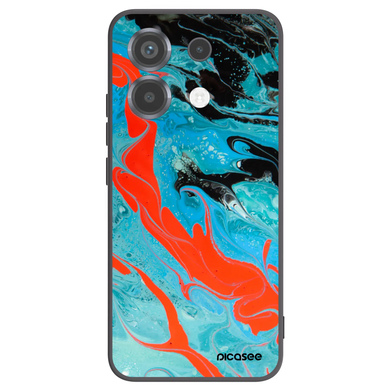 Picasee Μαύρη θήκη σιλικόνης για Xiaomi Poco X6 - Blue Magma