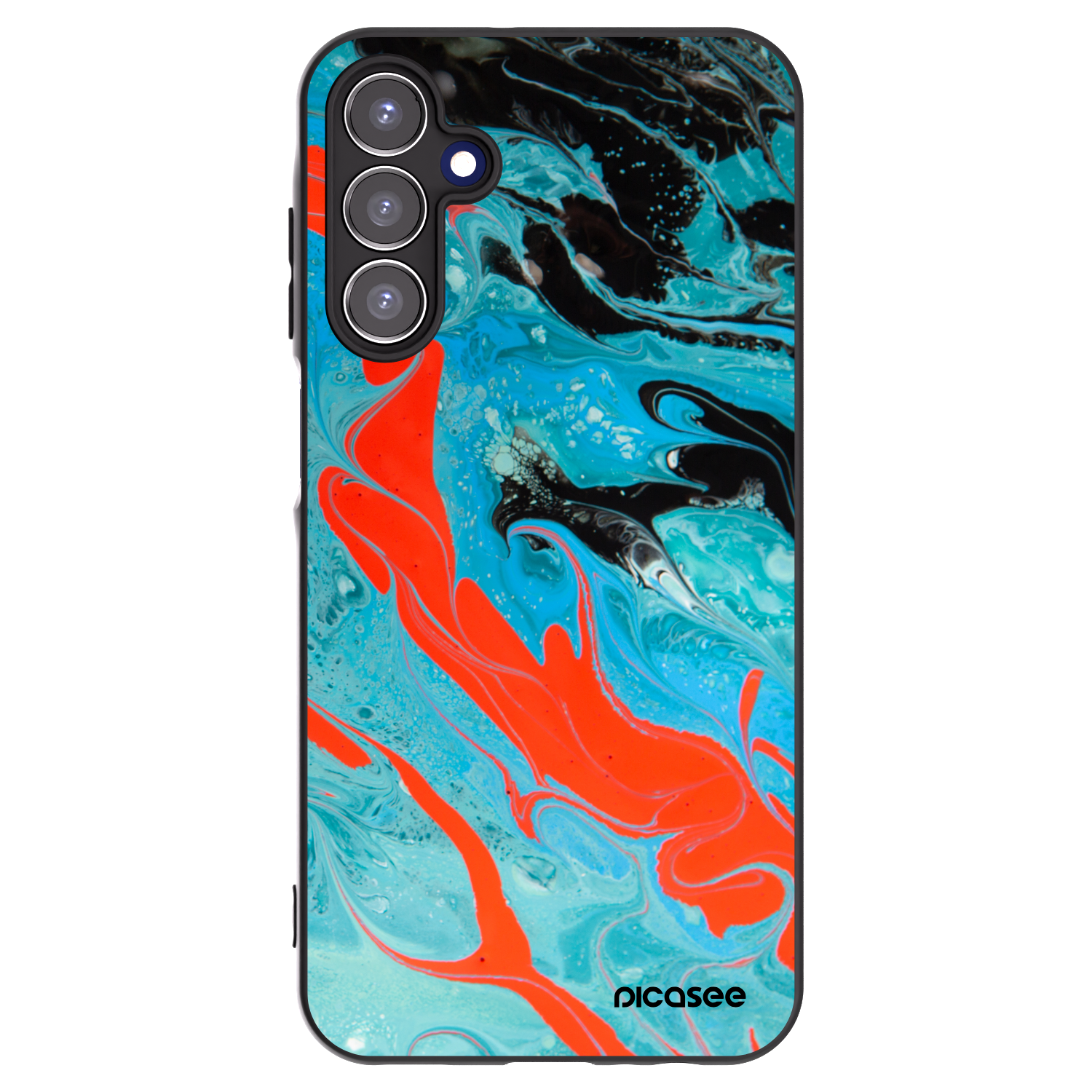 Picasee Μαύρη θήκη σιλικόνης για Samsung Galaxy A15 A156B 5G - Blue Magma