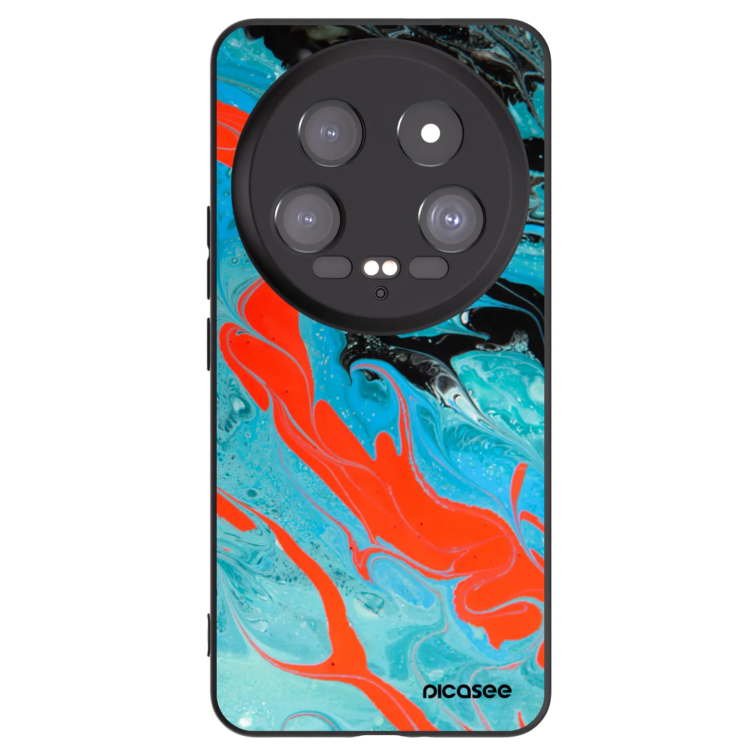 Picasee Μαύρη θήκη σιλικόνης για Xiaomi 14 Ultra - Blue Magma