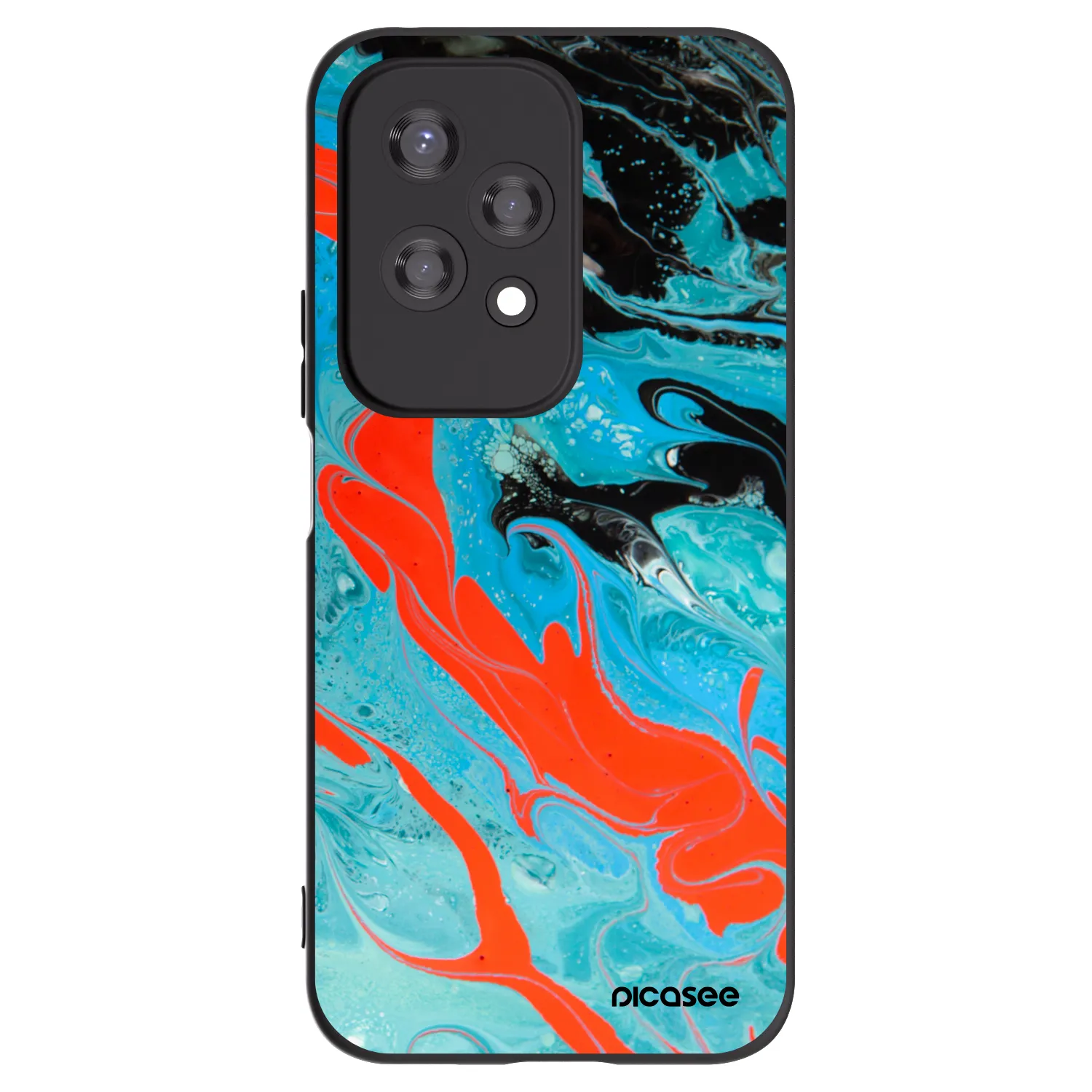 Picasee Μαύρη θήκη σιλικόνης για Honor 200 Lite - Blue Magma