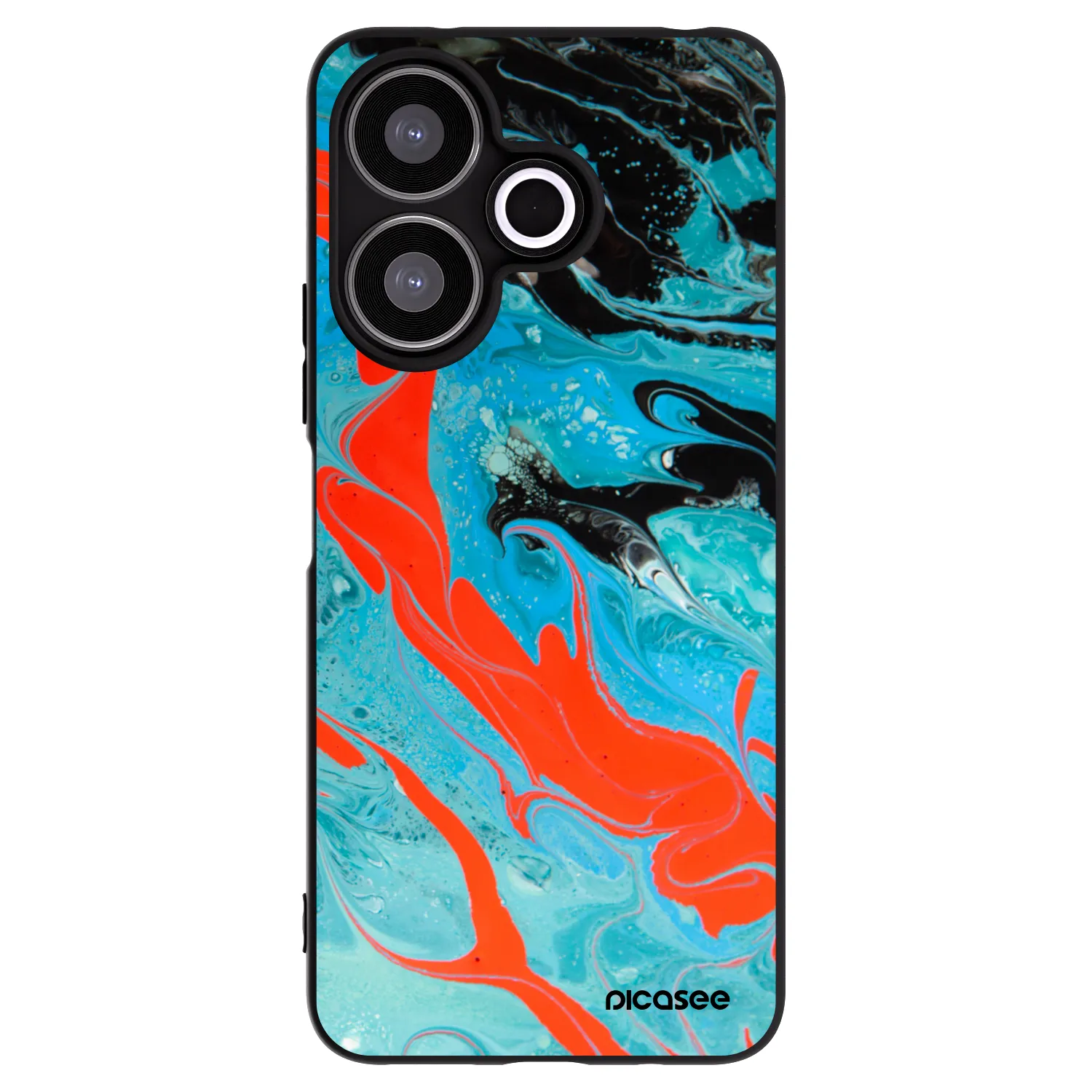 Picasee Μαύρη θήκη σιλικόνης για Xiaomi Redmi 13 4G - Blue Magma