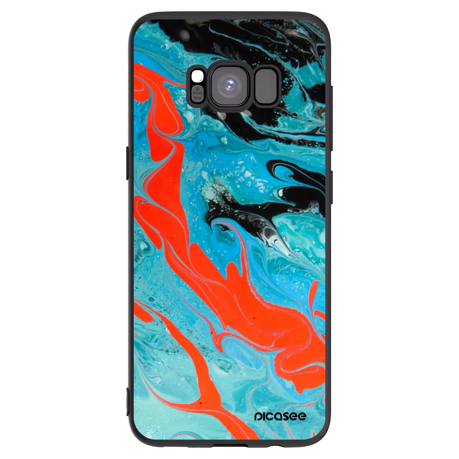 Picasee Μαύρη θήκη σιλικόνης για Samsung Galaxy S8 G950F - Blue Magma