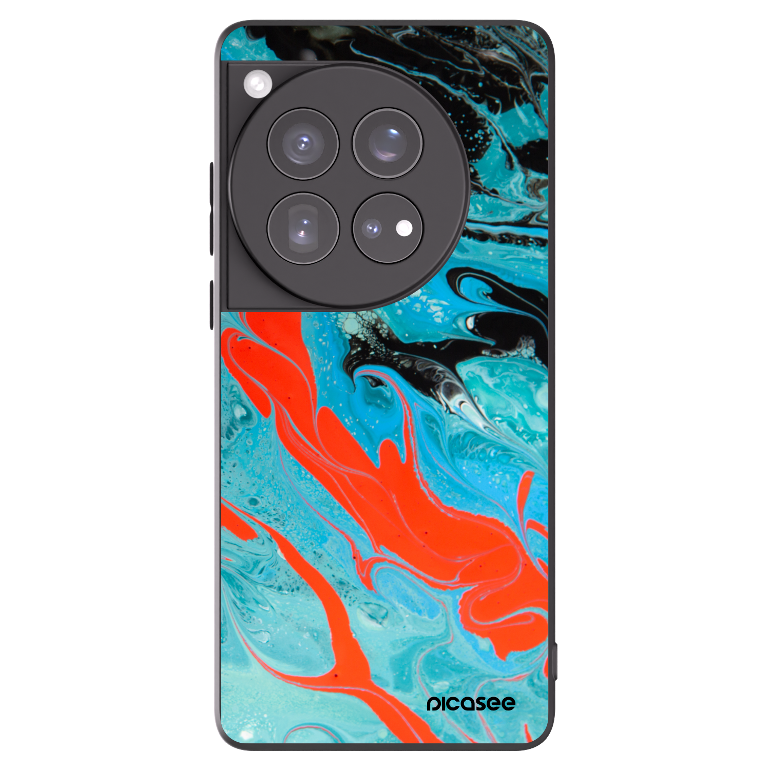 Picasee Μαύρη θήκη σιλικόνης για OnePlus 12 5G - Blue Magma