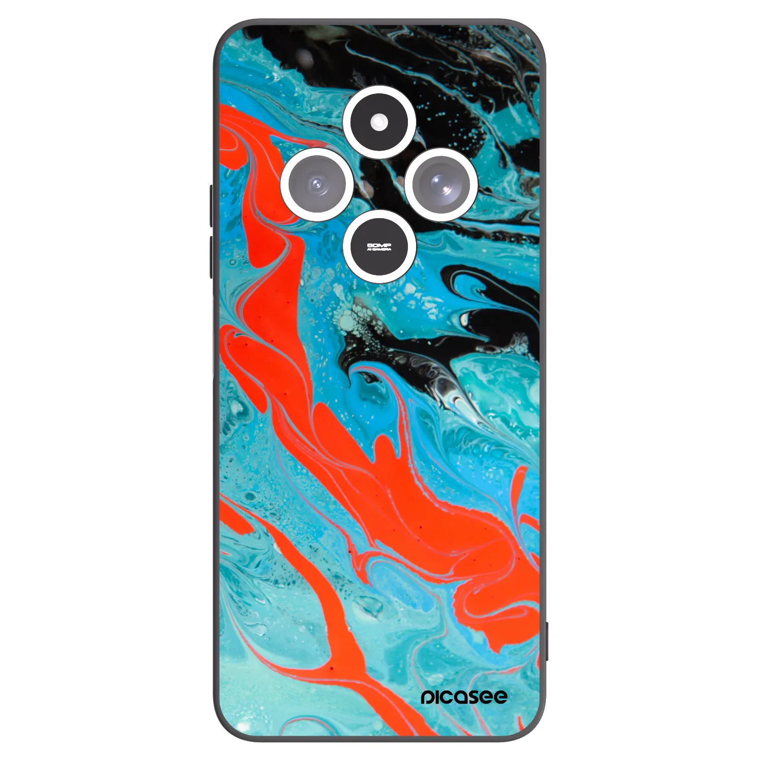 Picasee Μαύρη θήκη σιλικόνης για Xiaomi Redmi 14C - Blue Magma