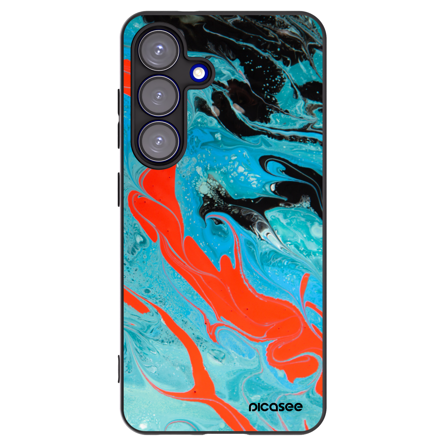Picasee Μαύρη θήκη σιλικόνης για Samsung Galaxy S25 5G - Blue Magma
