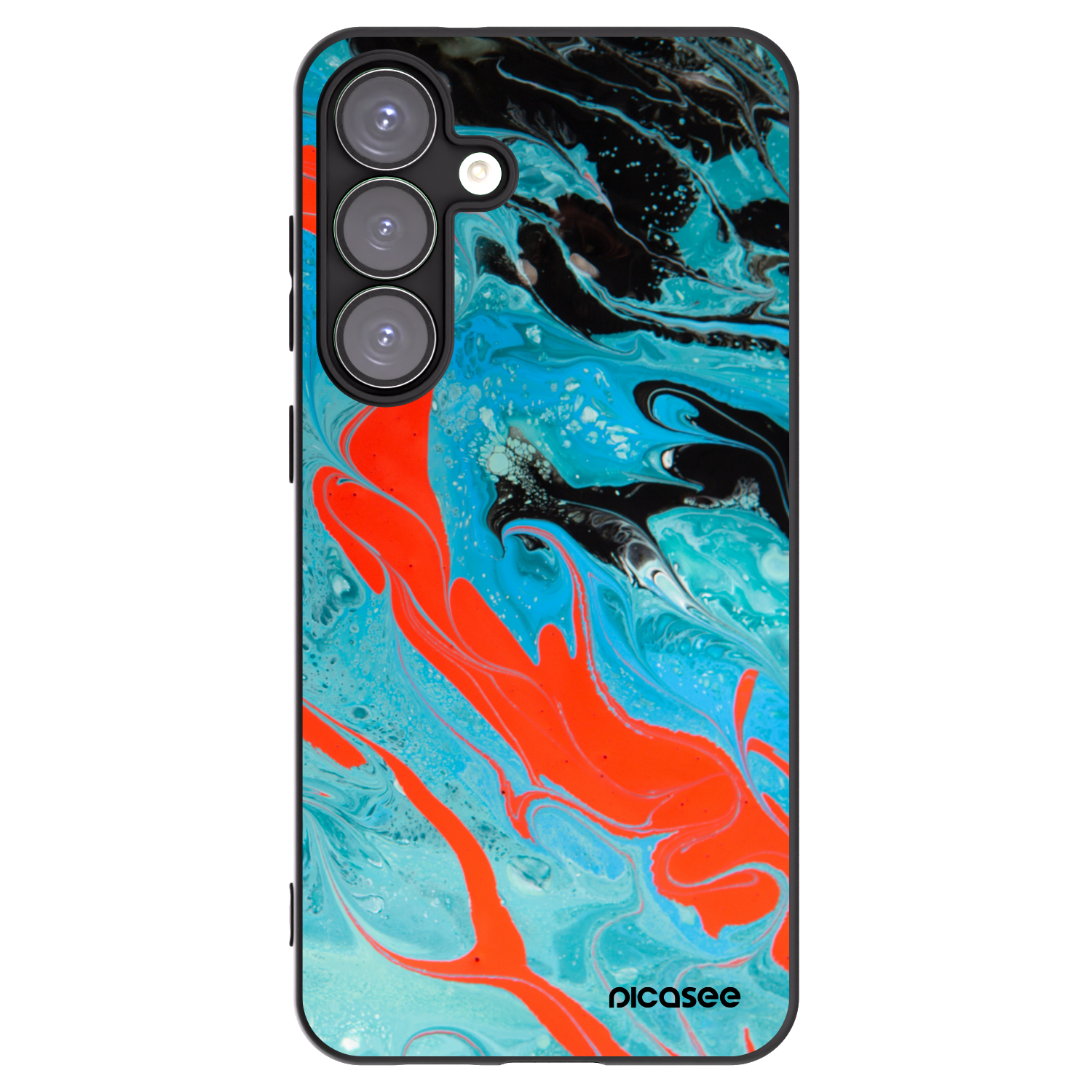 Picasee Μαύρη θήκη σιλικόνης για Samsung Galaxy S25+ 5G - Blue Magma