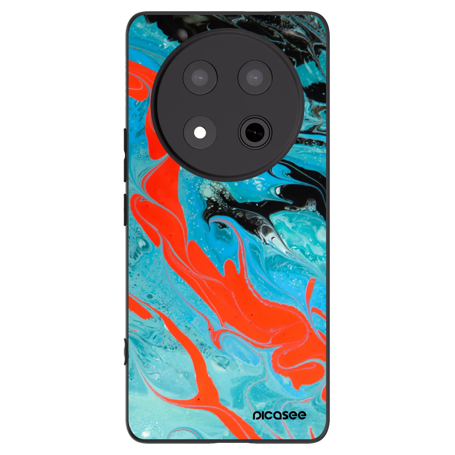 Picasee Μαύρη θήκη σιλικόνης για Honor Magic7 Lite 5G - Blue Magma