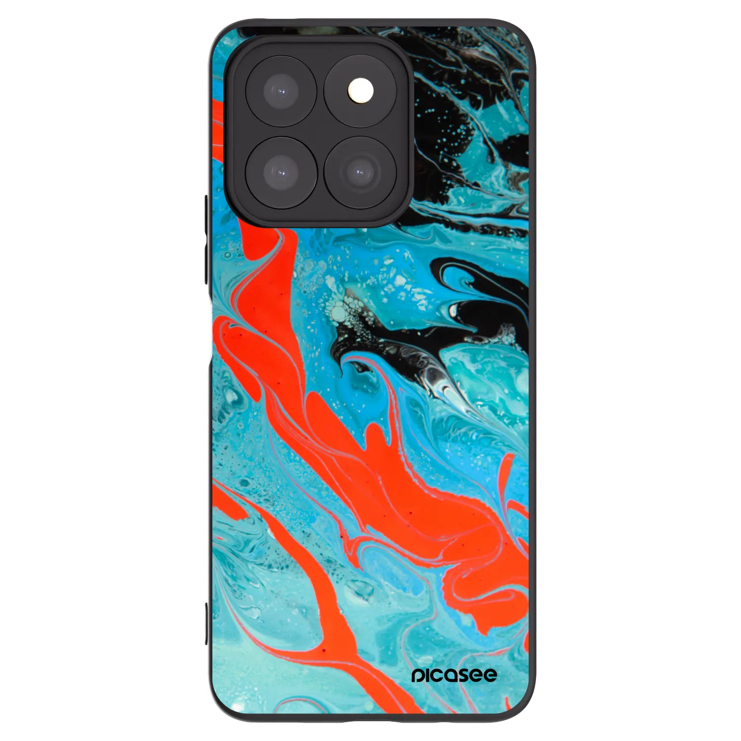Picasee Μαύρη θήκη σιλικόνης για Honor X8c - Blue Magma