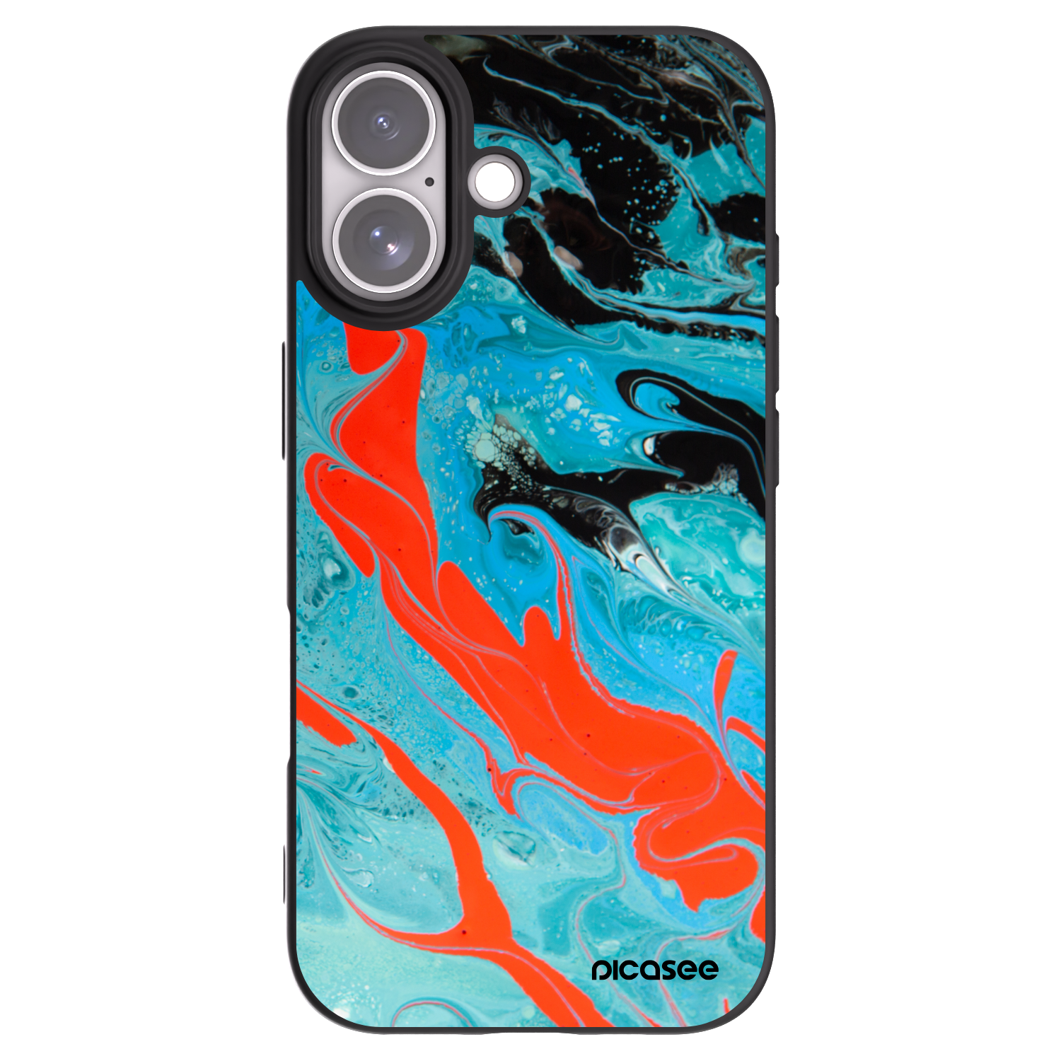Picasee Μαύρη θήκη σιλικόνης για Apple iPhone 17 - Blue Magma