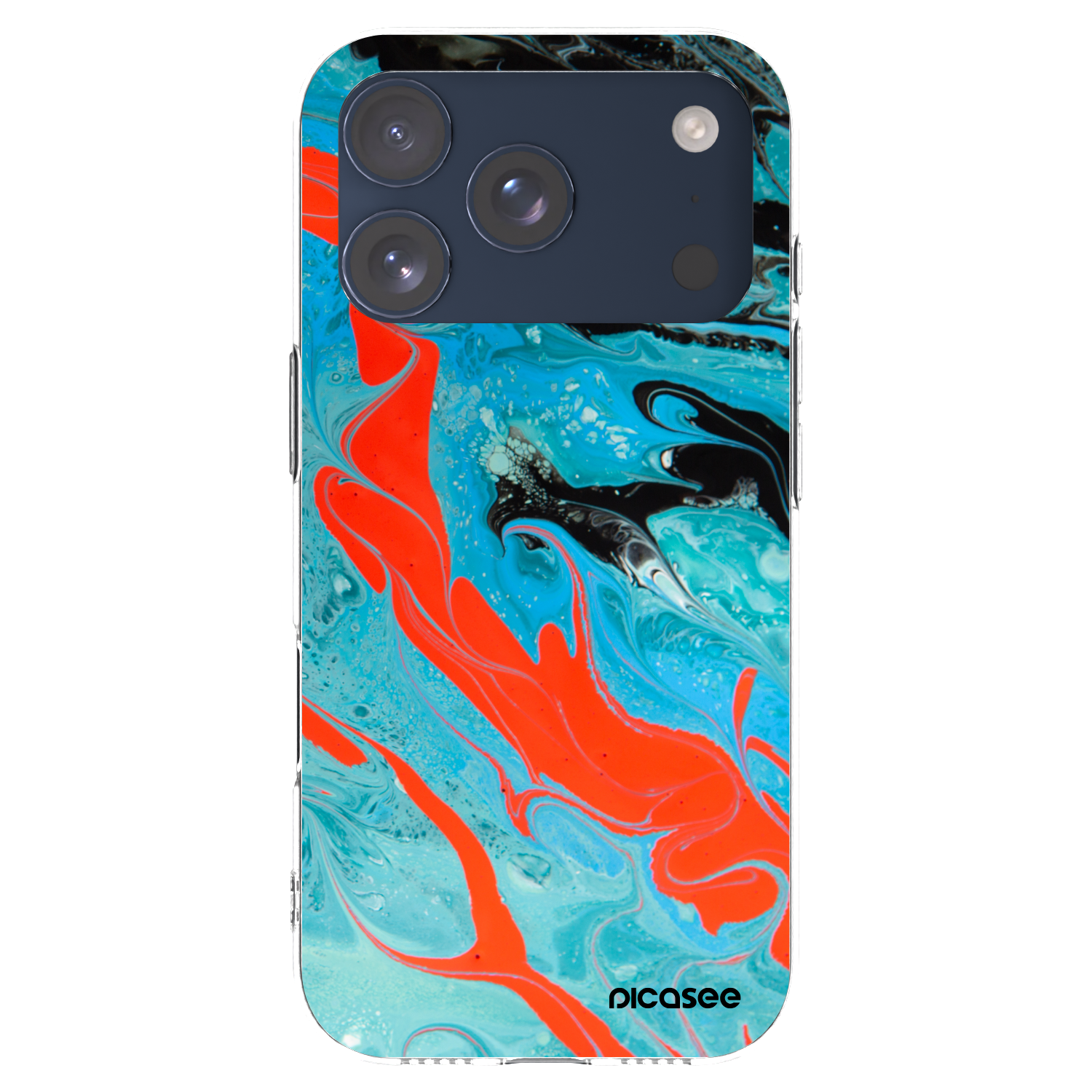 Picasee διαφανής θήκη σιλικόνης Apple iPhone 17 Pro - Blue Magma