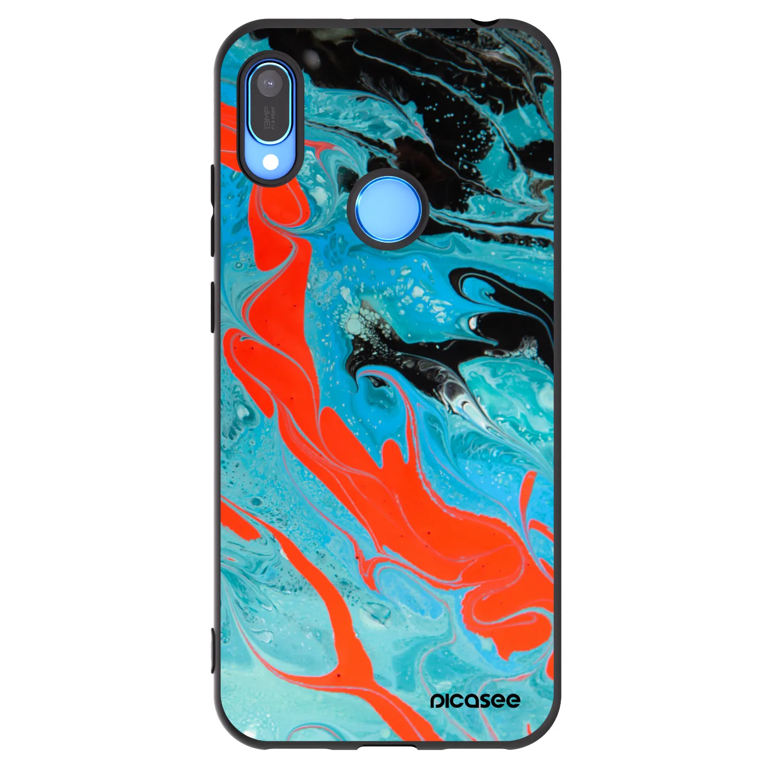 Picasee Μαύρη θήκη σιλικόνης για Huawei Y6 2019 - Blue Magma