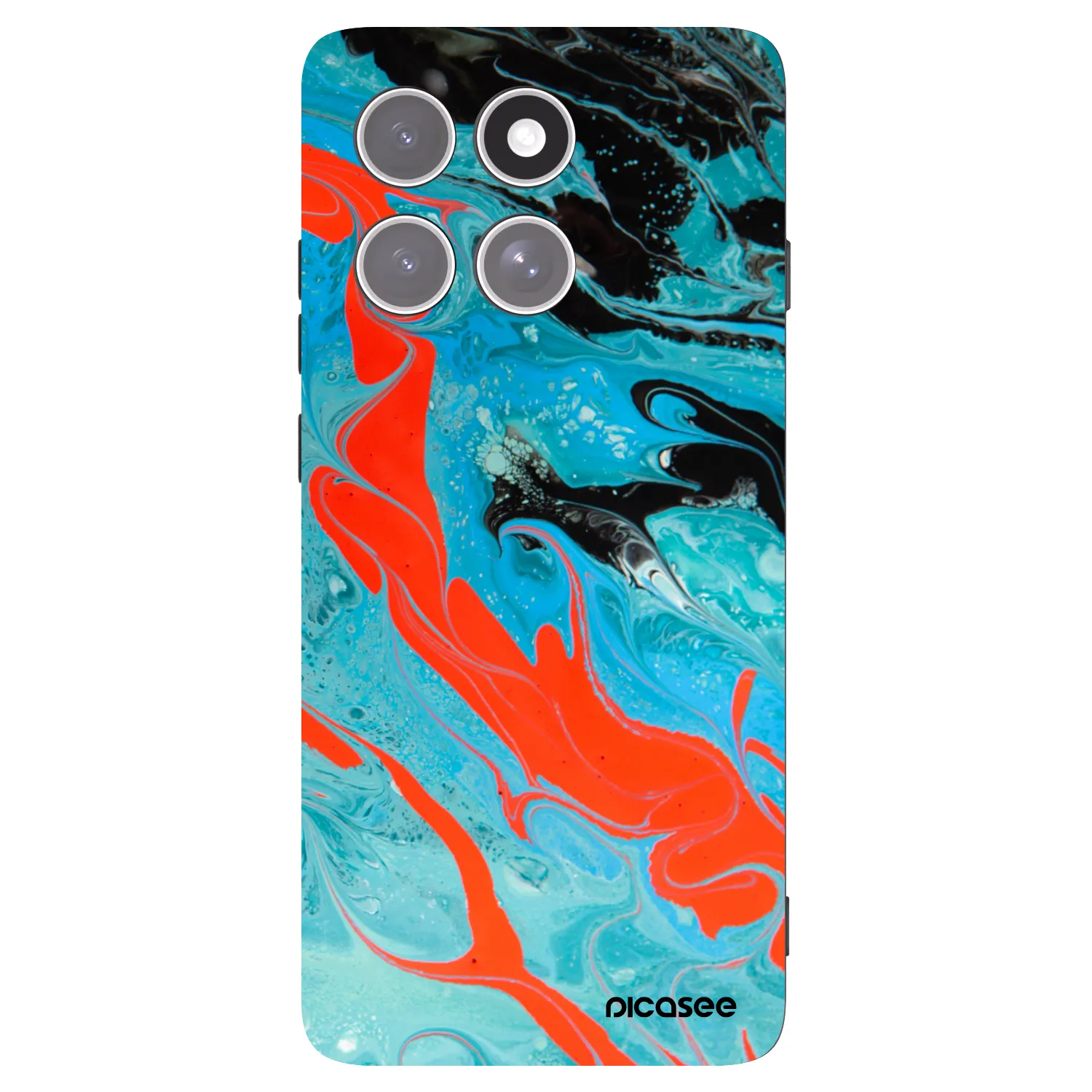 Picasee Μαύρη θήκη σιλικόνης για Motorola Edge 60 Pro - Blue Magma