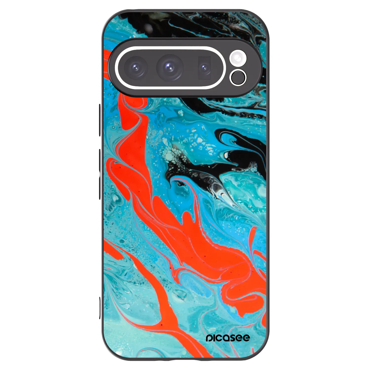 Picasee Μαύρη θήκη σιλικόνης για Google Pixel 9 Pro XL - Blue Magma