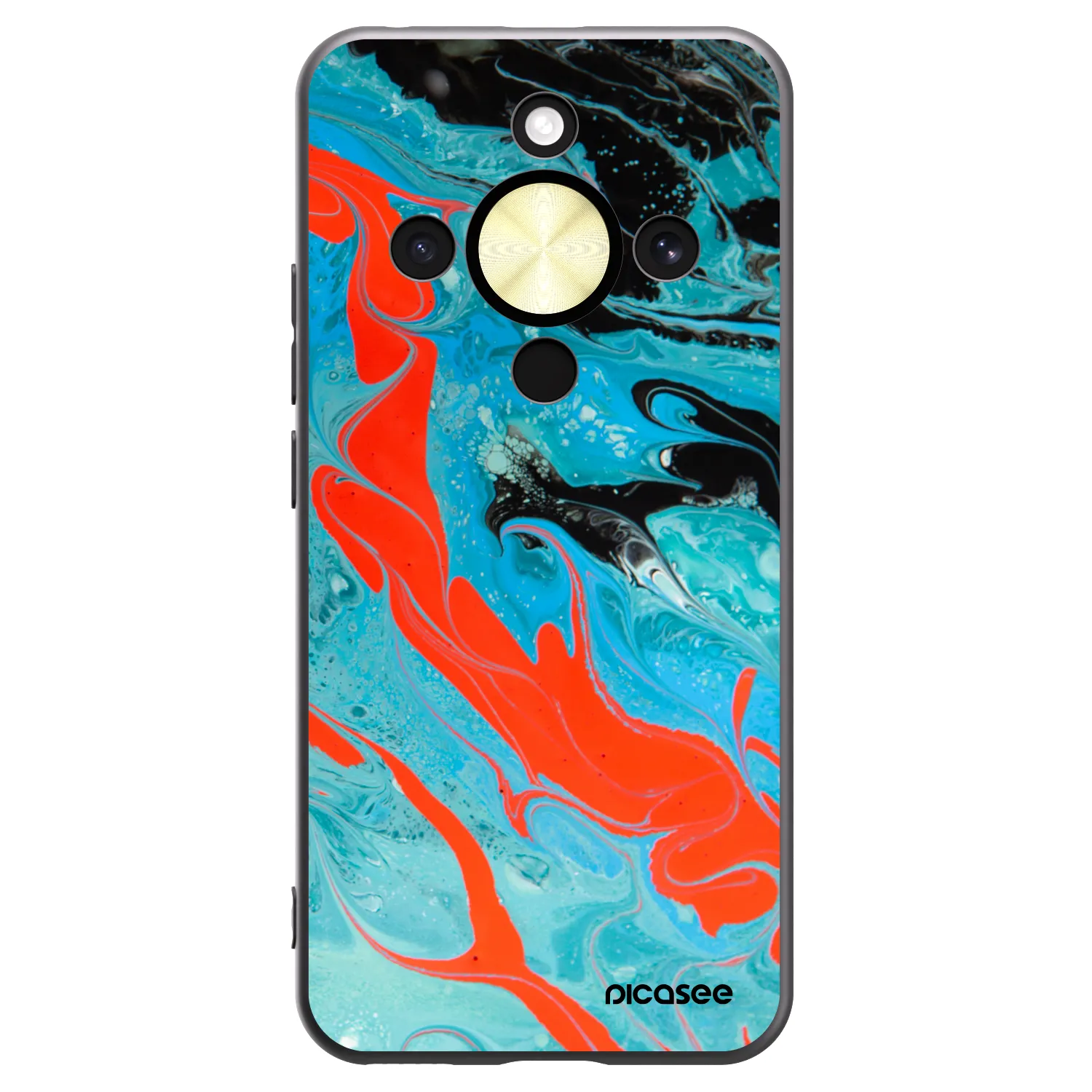 Picasee Μαύρη θήκη σιλικόνης για Honor Magic8 Lite 5G - Blue Magma