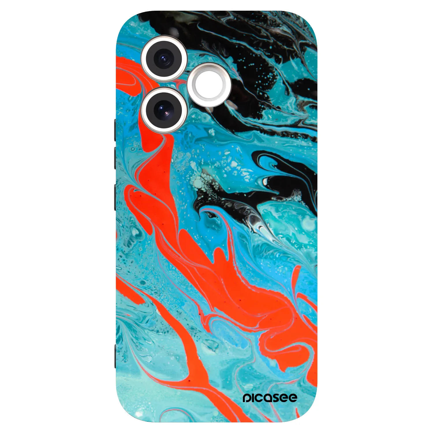 Picasee Μαύρη θήκη σιλικόνης για Honor 600 Lite - Blue Magma